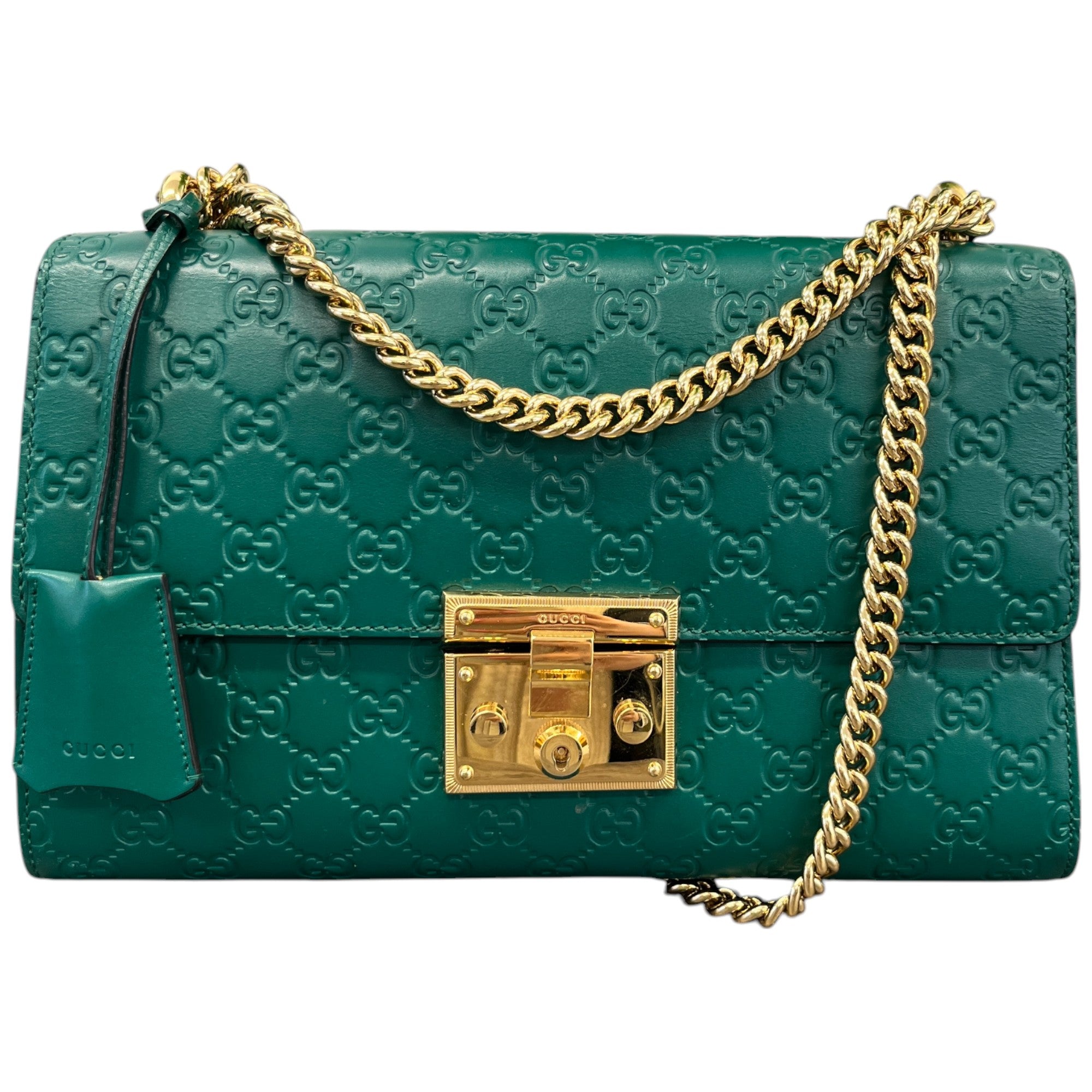 Women's Guccissima Large Padlock Handbag Green