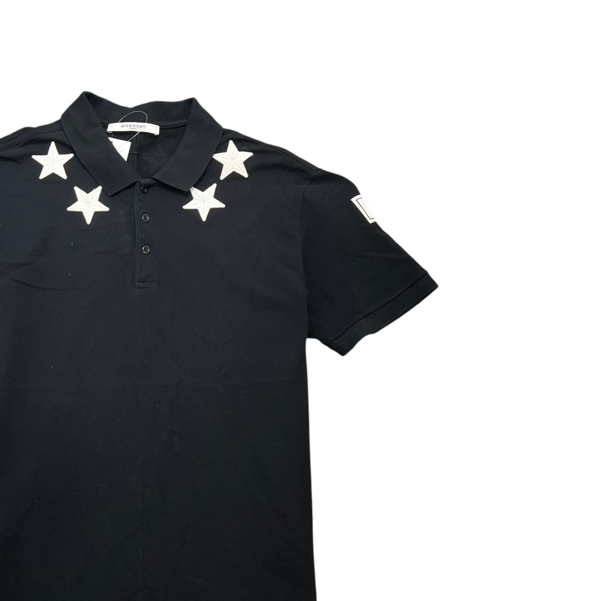 Men's Embroidered Logo Polo Shirt Black Size XXL