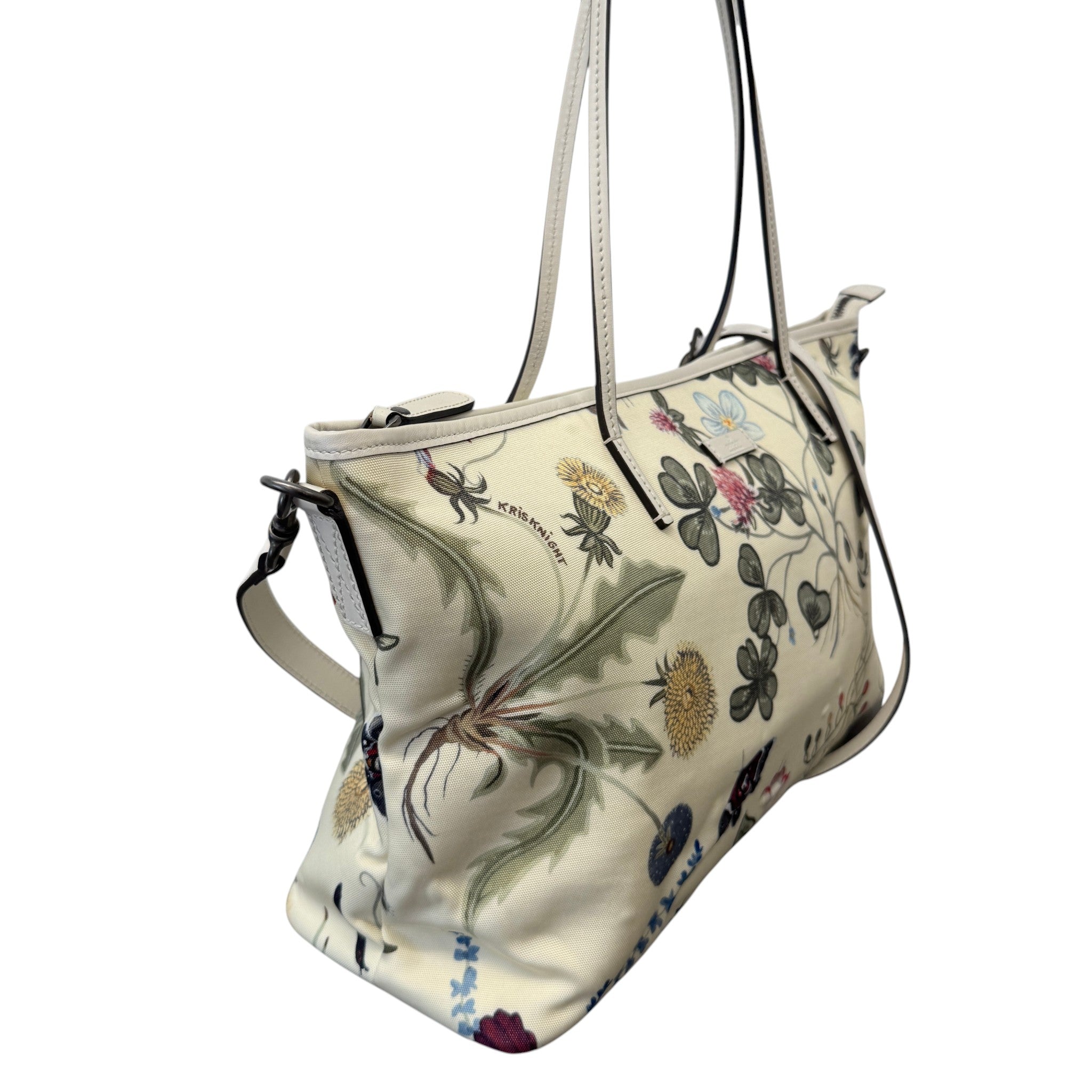 Women's Flora Knight Nylon Floral Tote Bag White