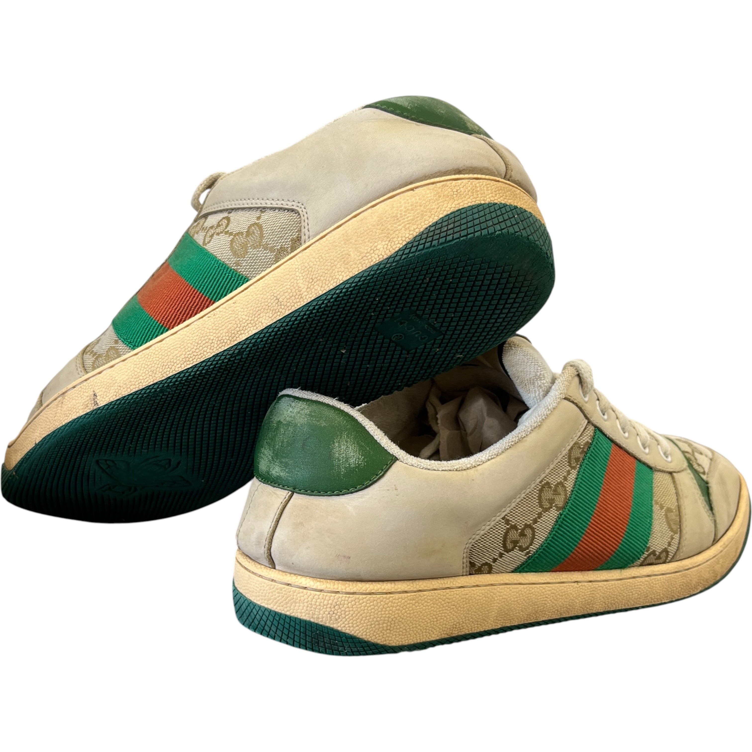 Men's Screener Distressed Low Trainers Green Size EU 42.5 / UK 8.5