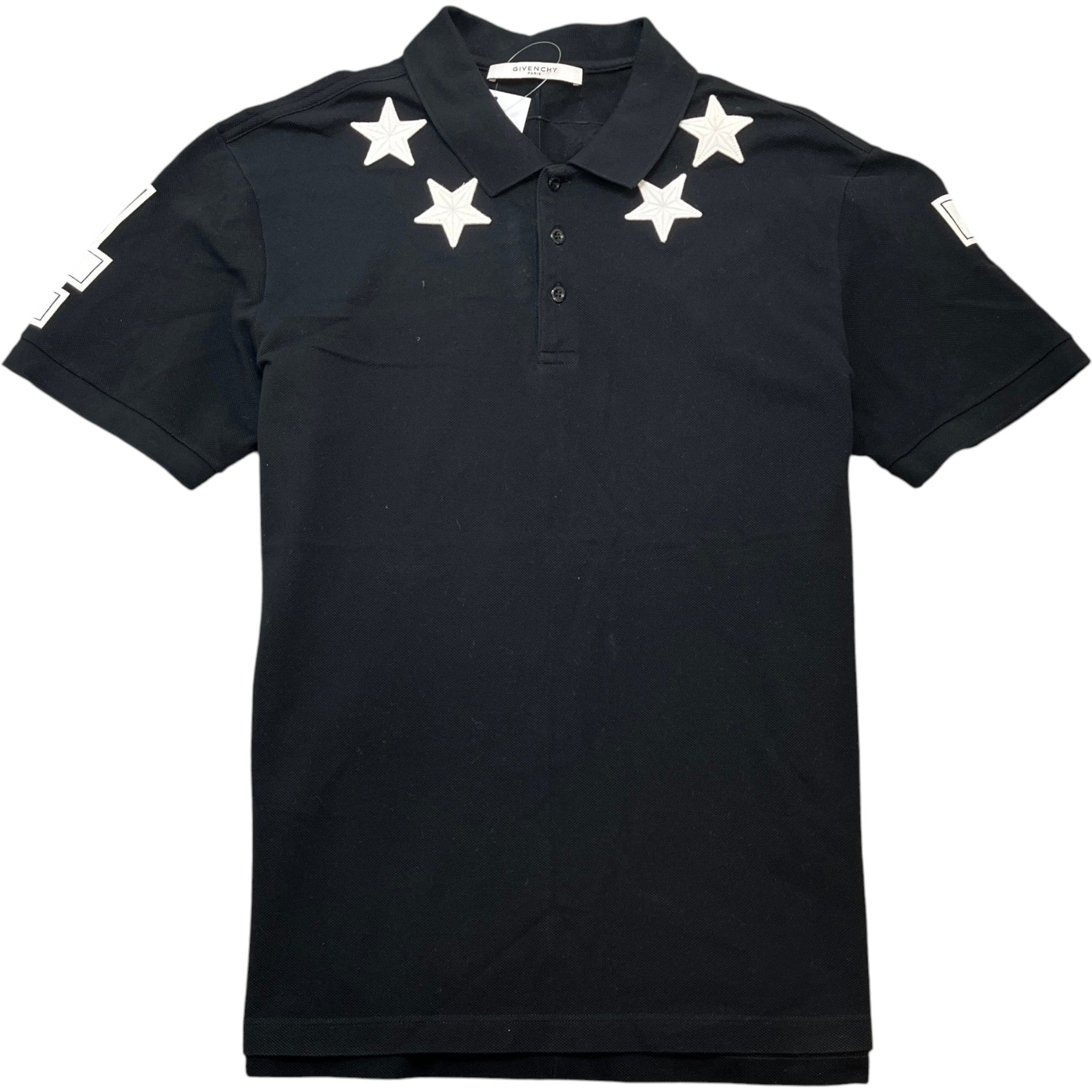 Men's Embroidered Logo Polo Shirt Black Size XXL