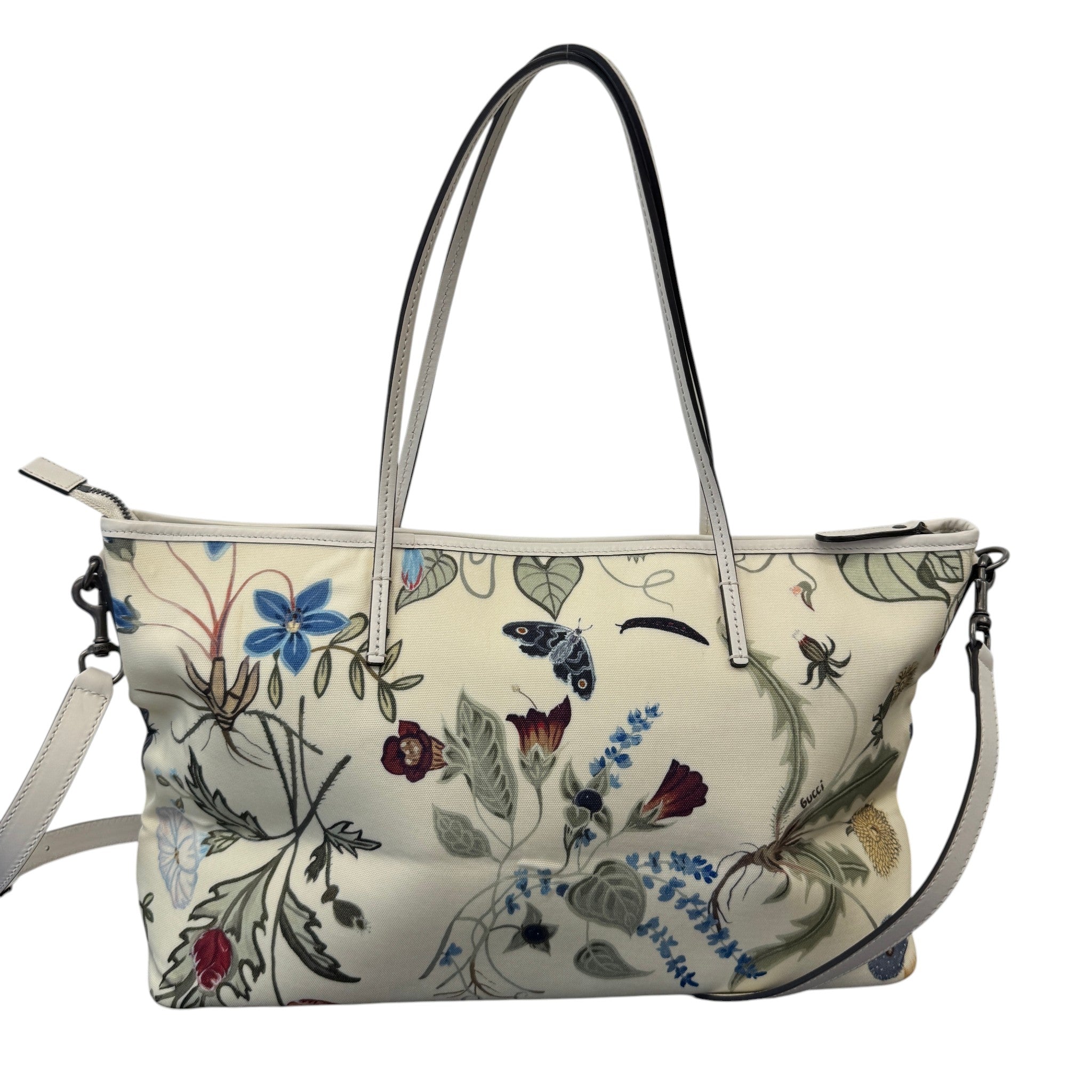 Women's Flora Knight Nylon Floral Tote Bag White