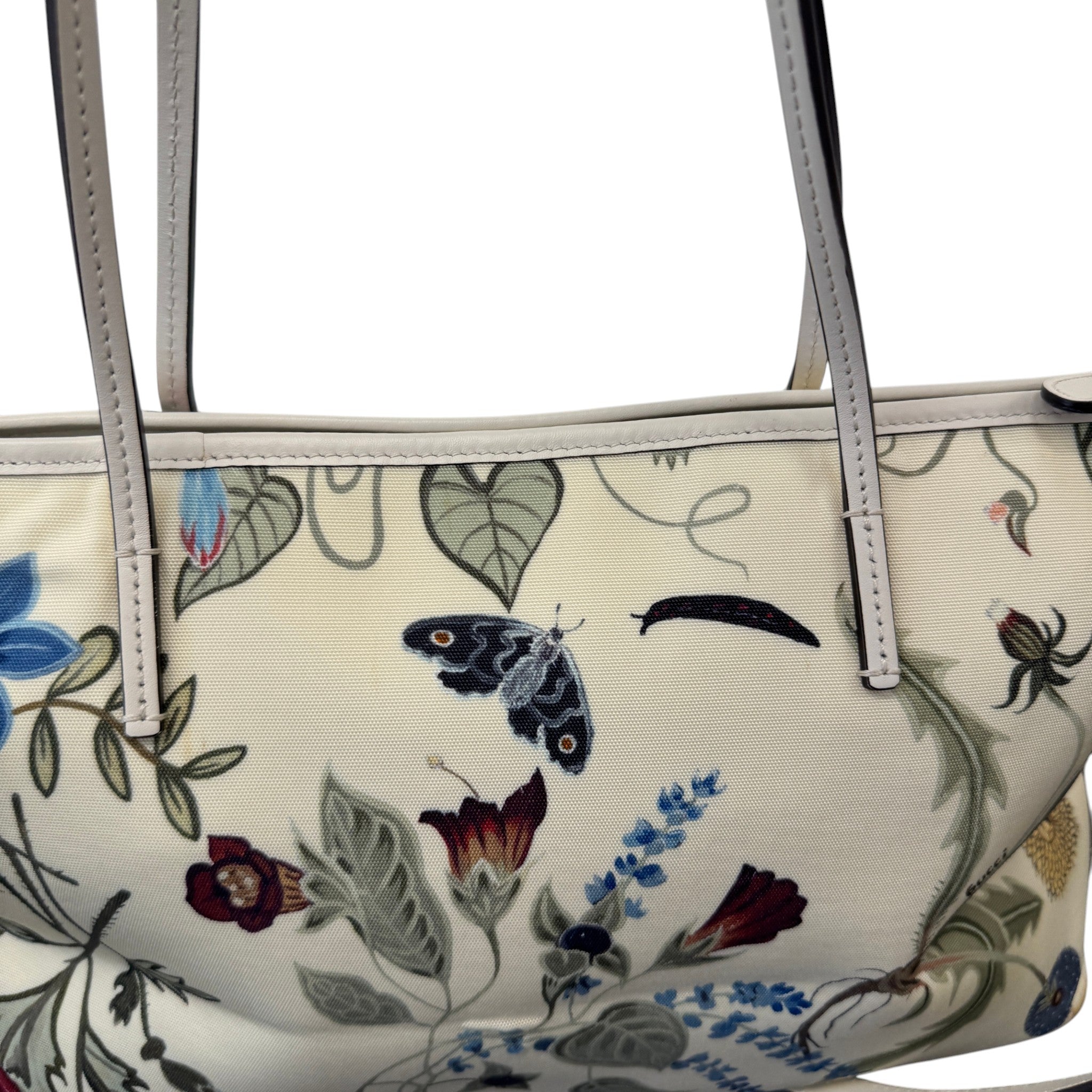Women's Flora Knight Nylon Floral Tote Bag White
