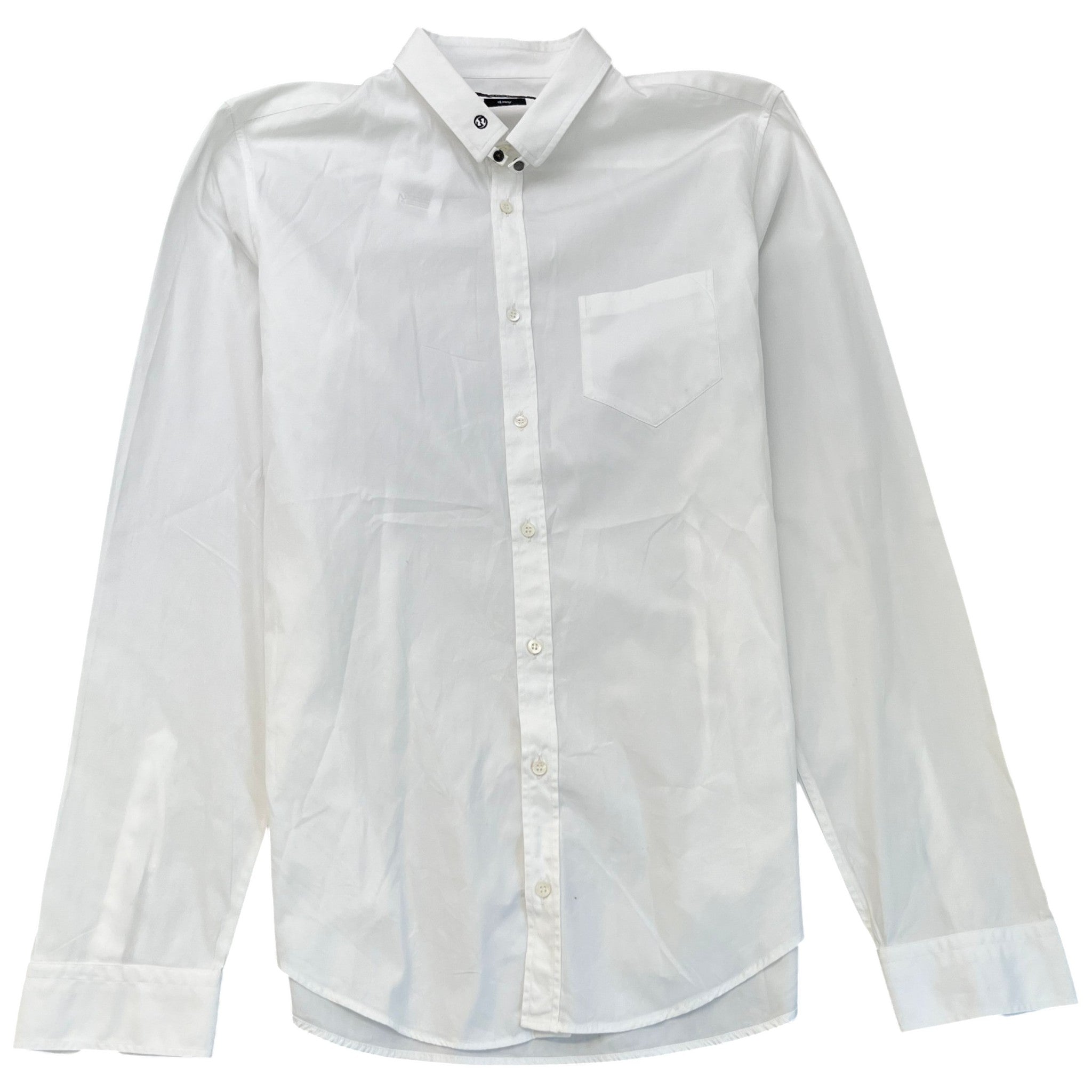Men's Gg Interlocking Embroidered Detail Logo Long Sleeve Shirt White Size XL