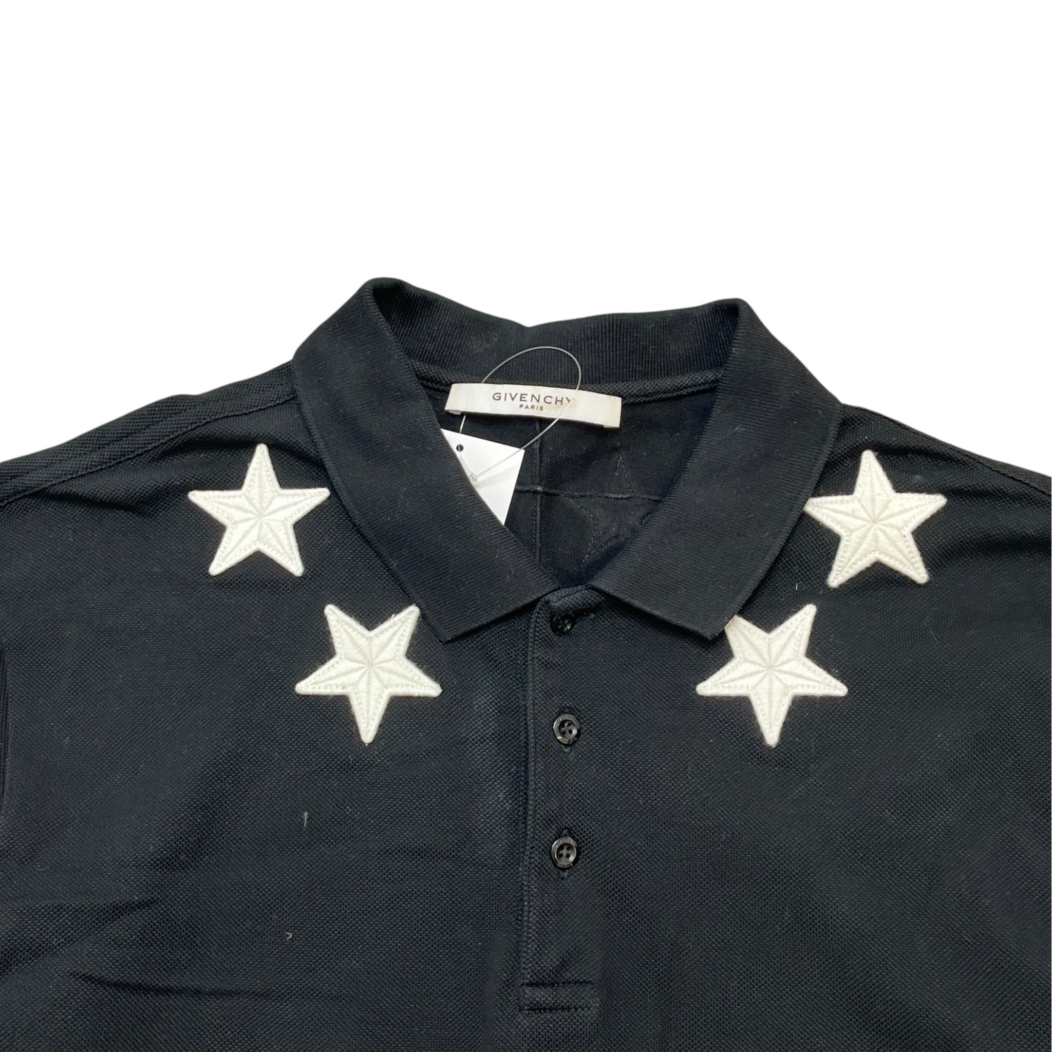 Men's Embroidered Logo Polo Shirt Black Size XXL