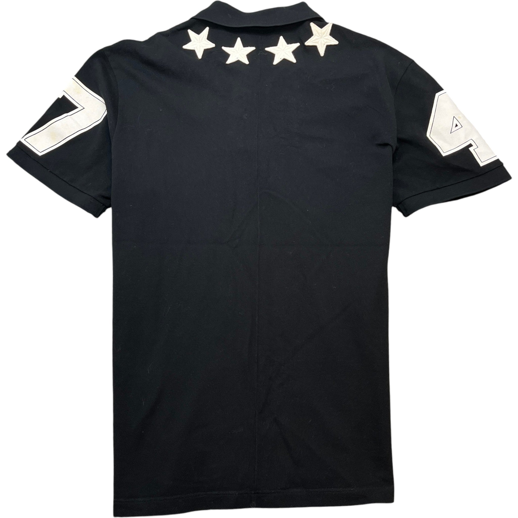 Men's Embroidered Logo Polo Shirt Black Size XXL
