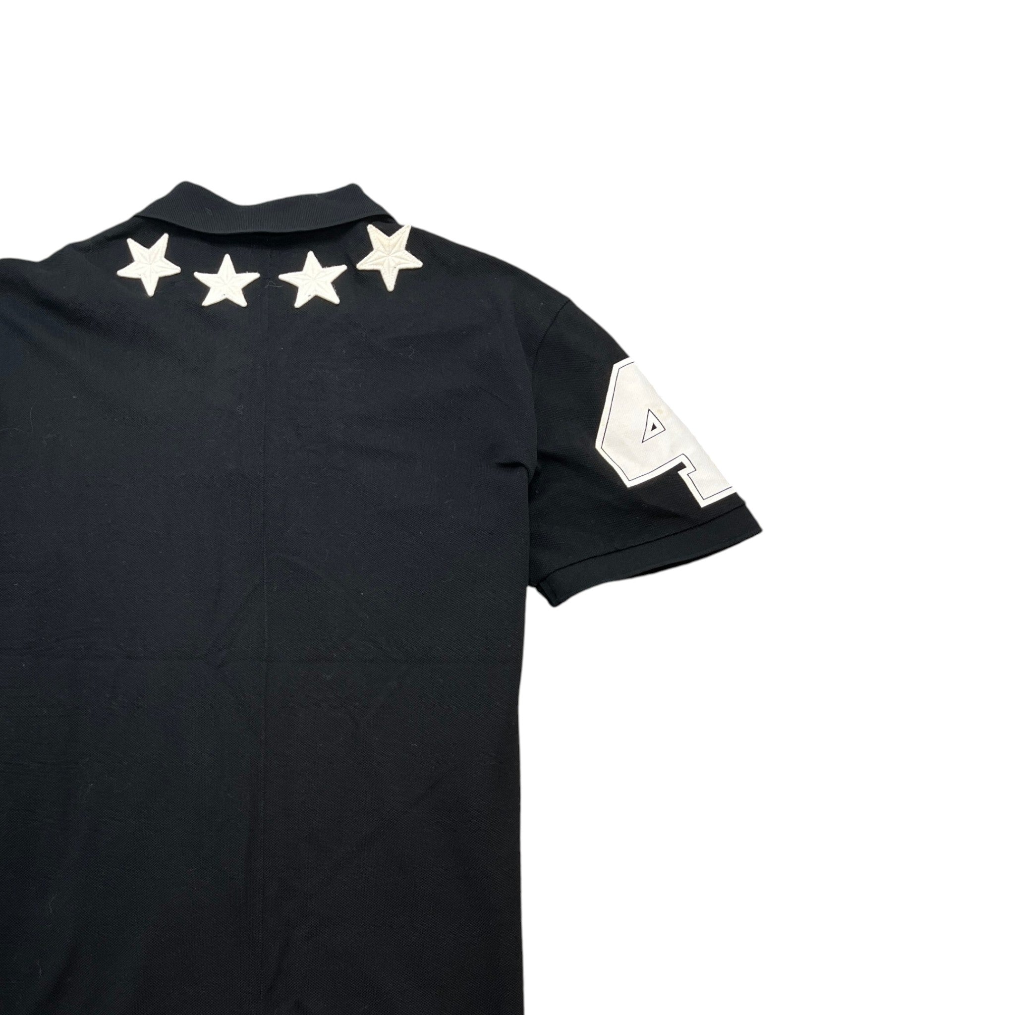 Men's Embroidered Logo Polo Shirt Black Size XXL