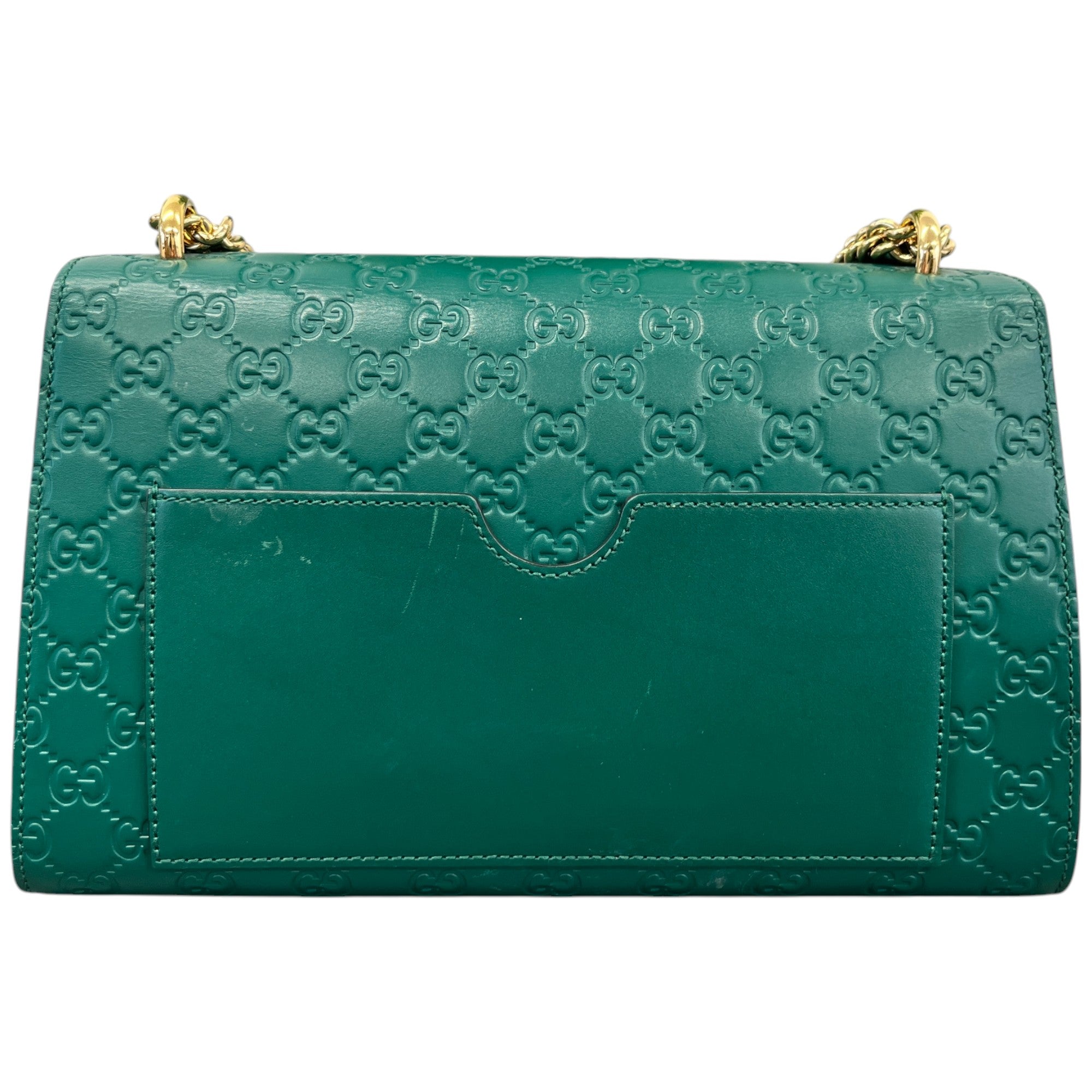Women's Guccissima Large Padlock Handbag Green