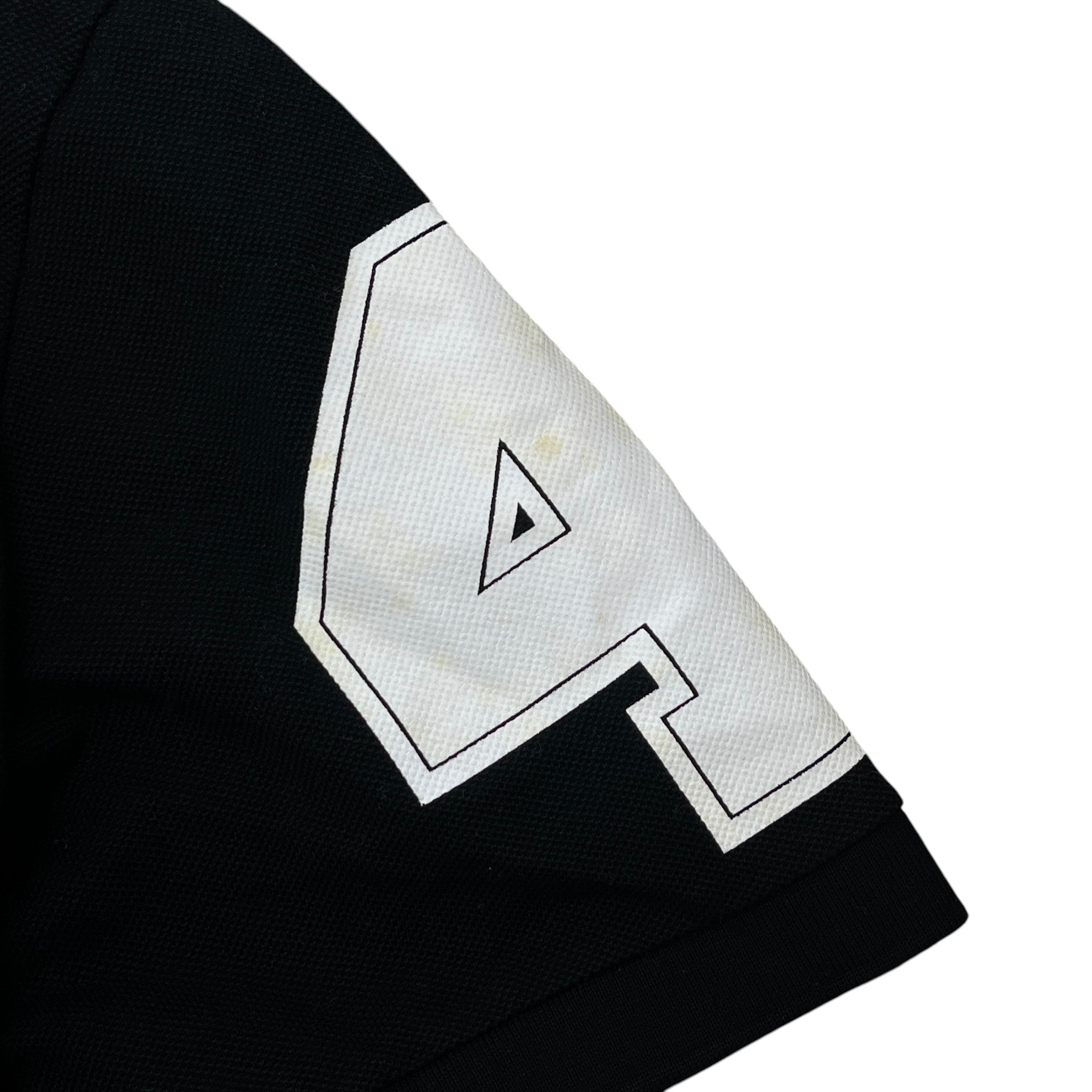 Men's Embroidered Logo Polo Shirt Black Size XXL