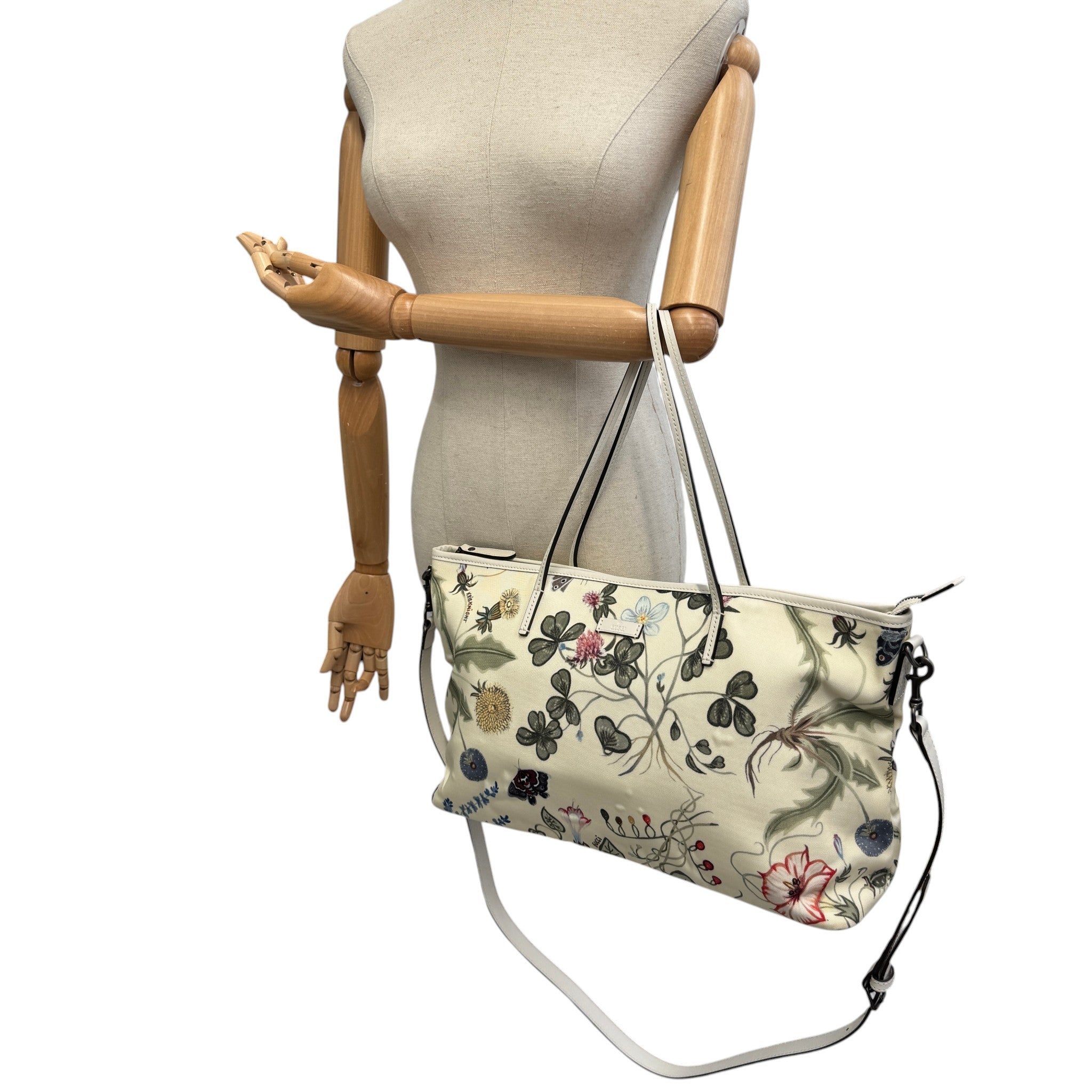 Women's Flora Knight Nylon Floral Tote Bag White