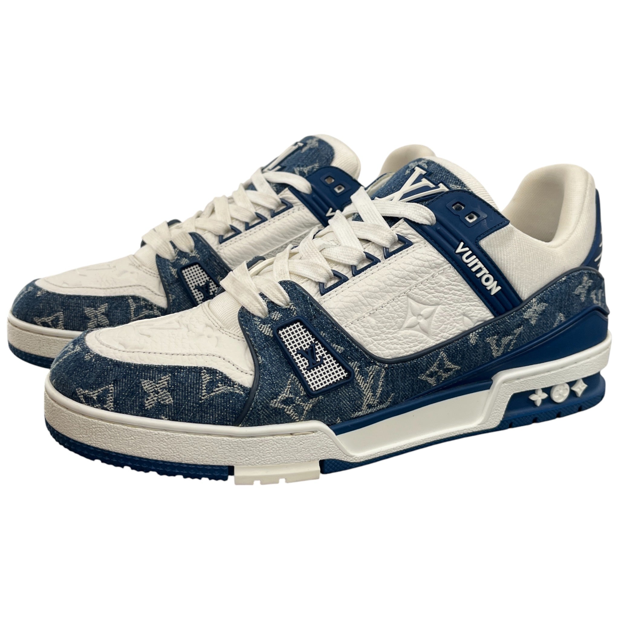 Men's Lv Denim Low Trainers Blue Size EU 42.5 / UK 8.5