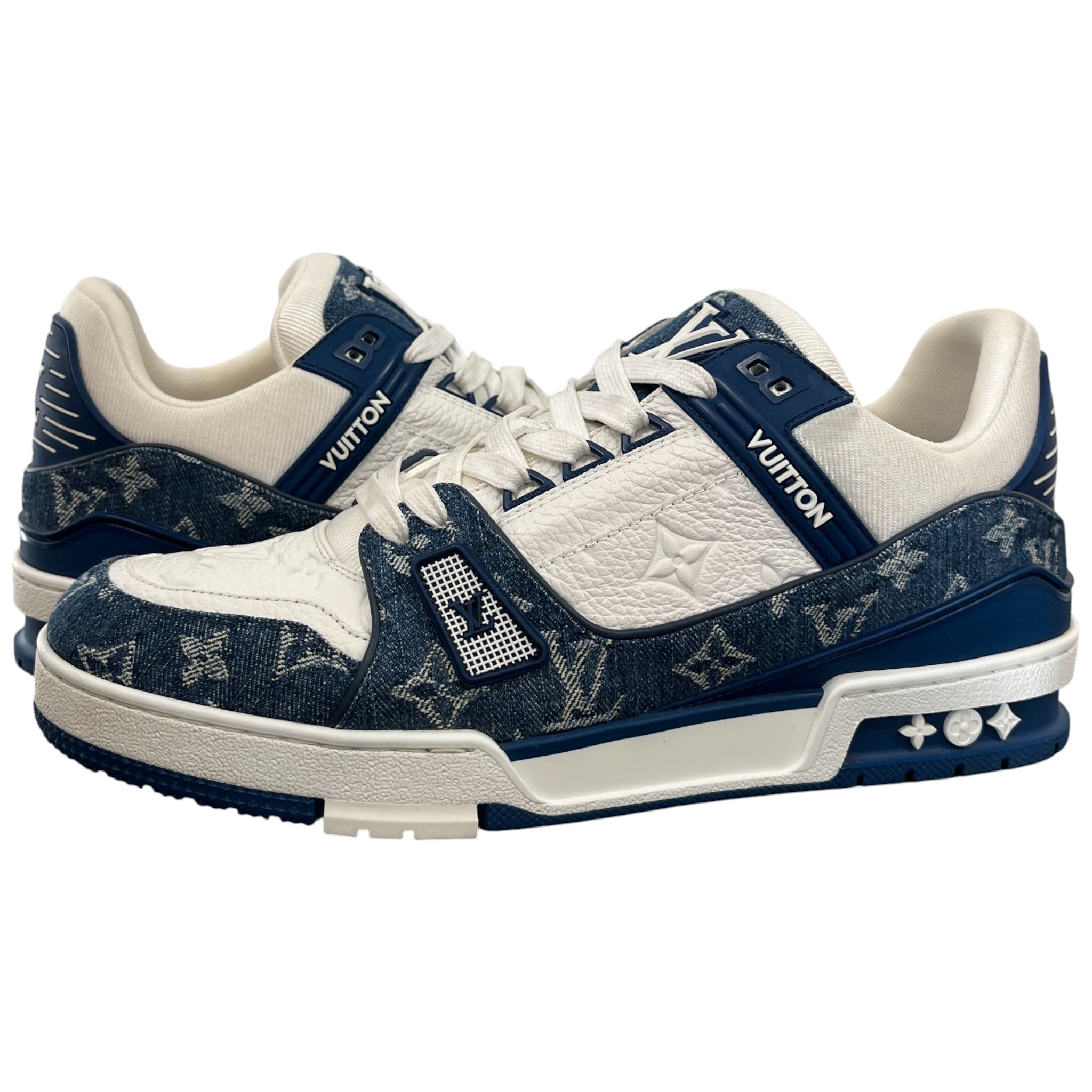 Men's Lv Denim Low Trainers Blue Size EU 42.5 / UK 8.5