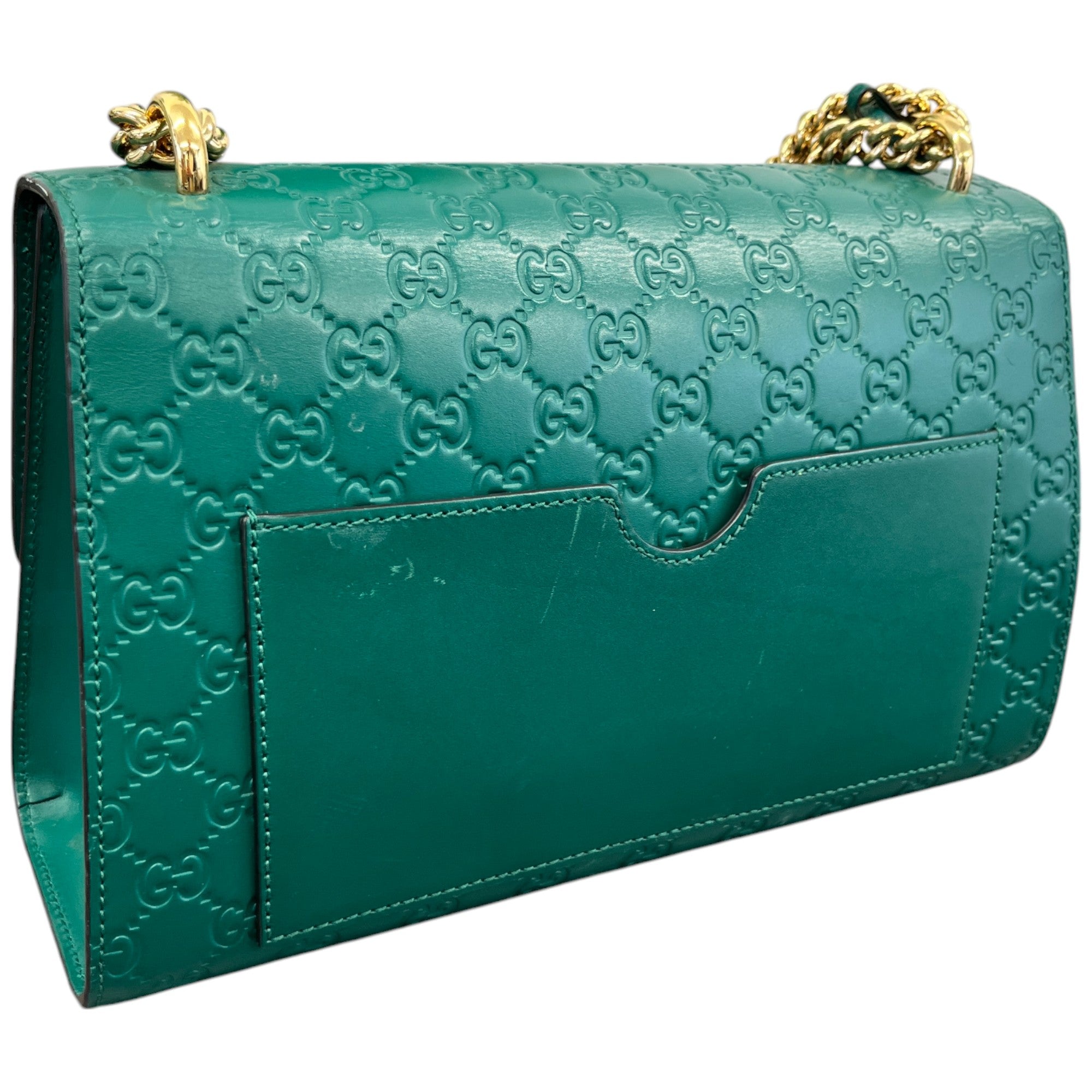 Women's Guccissima Large Padlock Handbag Green