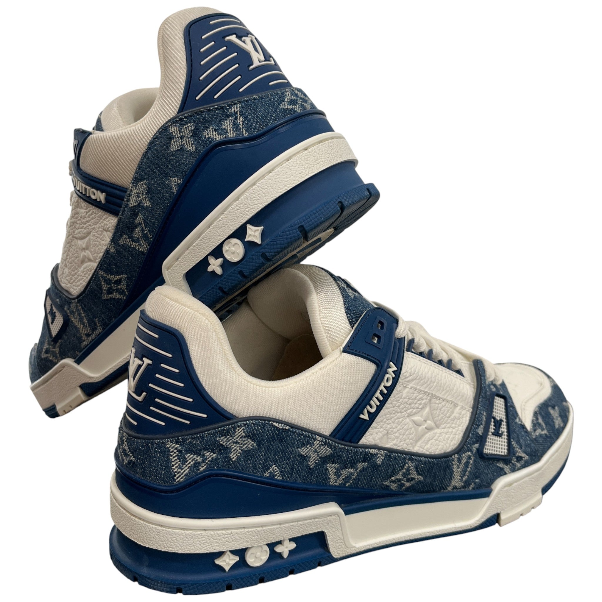 Men's Lv Denim Low Trainers Blue Size EU 42.5 / UK 8.5