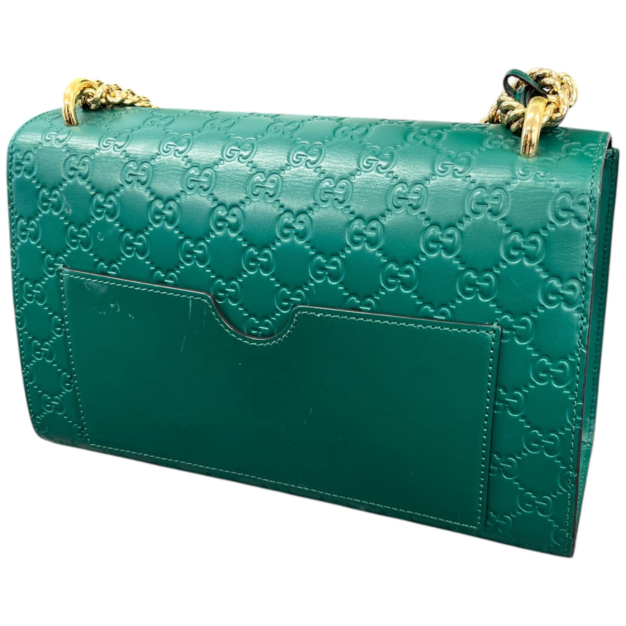 Women's Guccissima Large Padlock Handbag Green