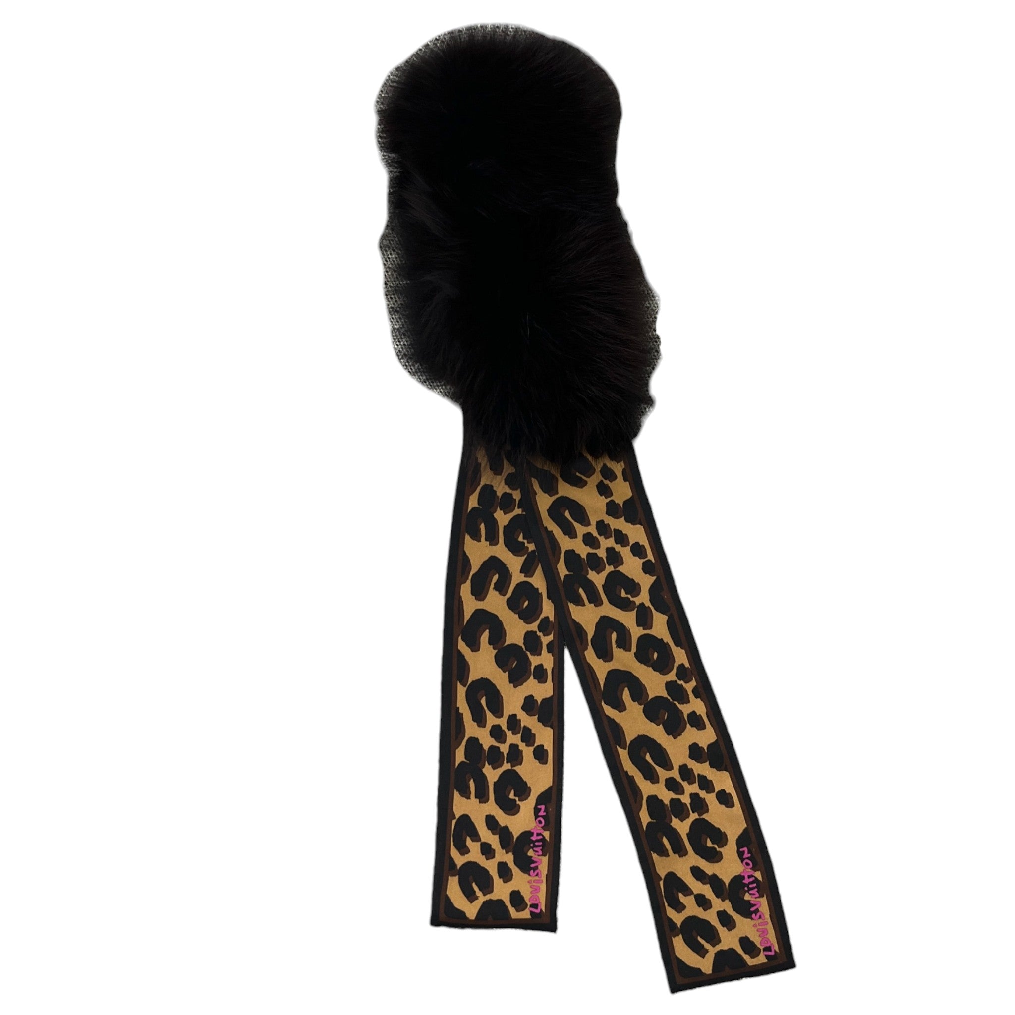 Women's Fox Fur Bandeau Scarf Black