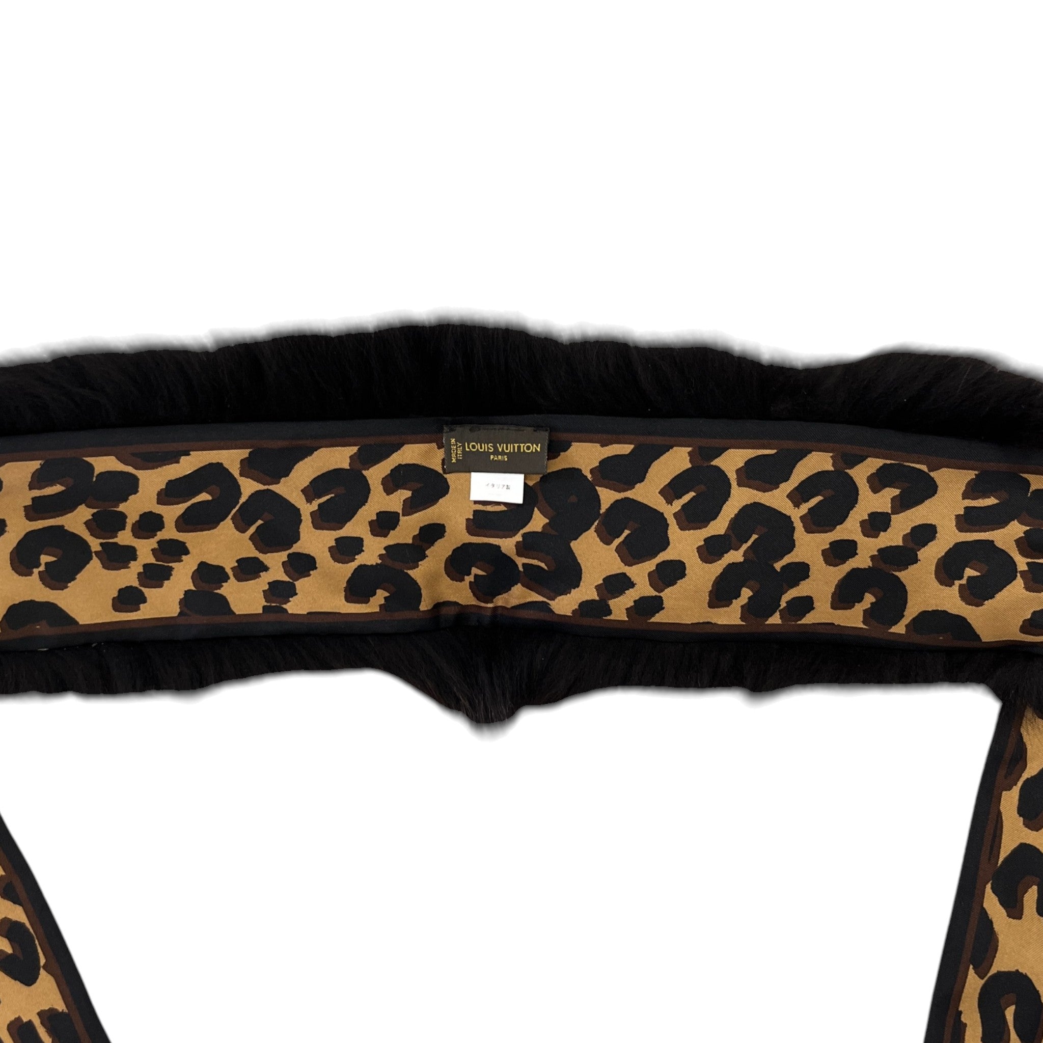 Women's Fox Fur Bandeau Scarf Black