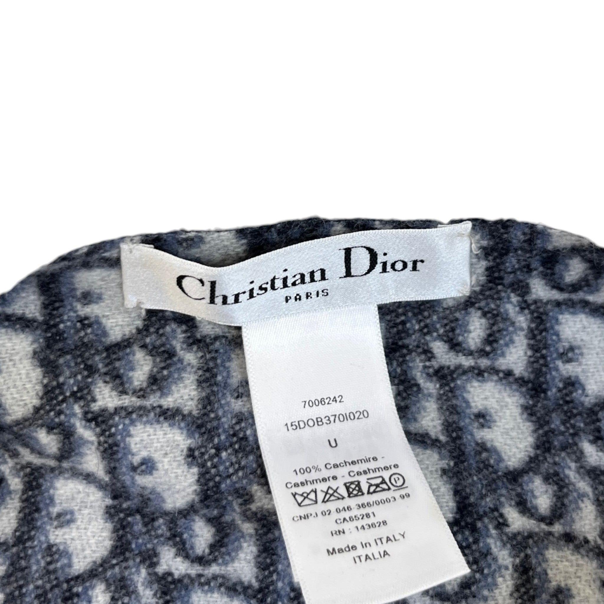 Women's Oblique Cashmere Shawl Scarf Blue