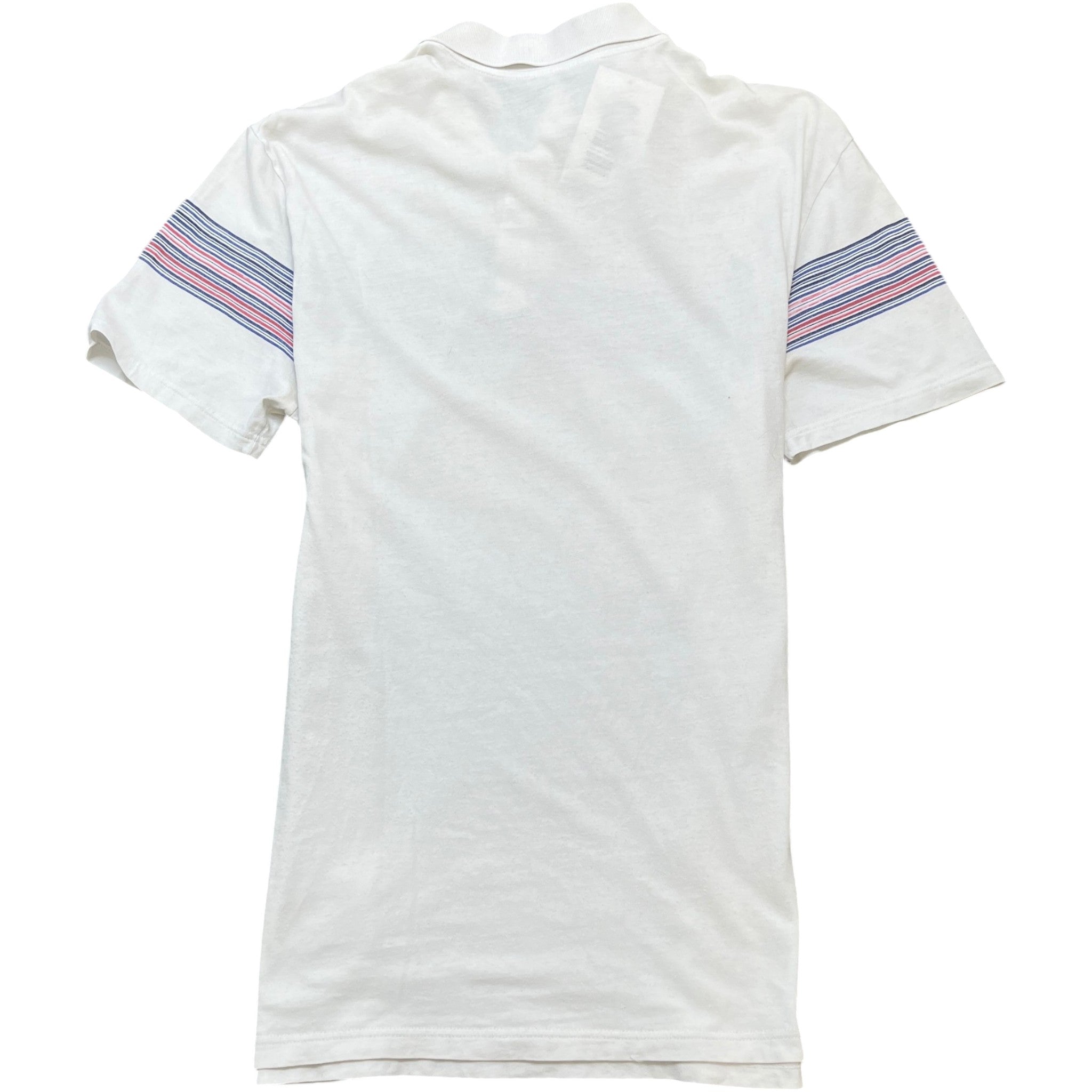 Men's Striped Polo Shirt White Size L