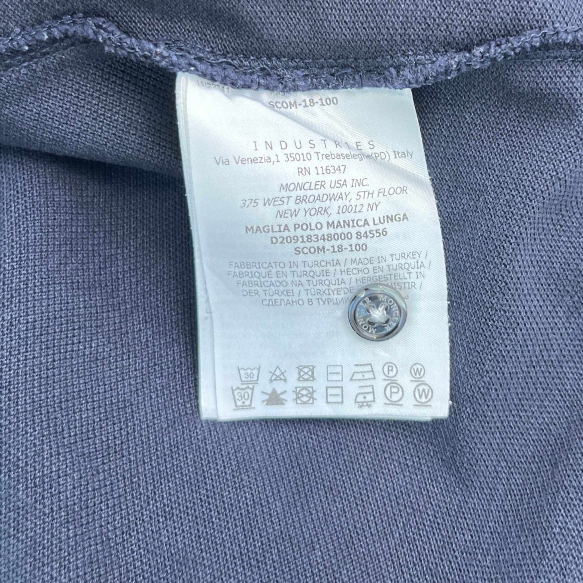 Men's Maglia Polo Shirt Navy Size S
