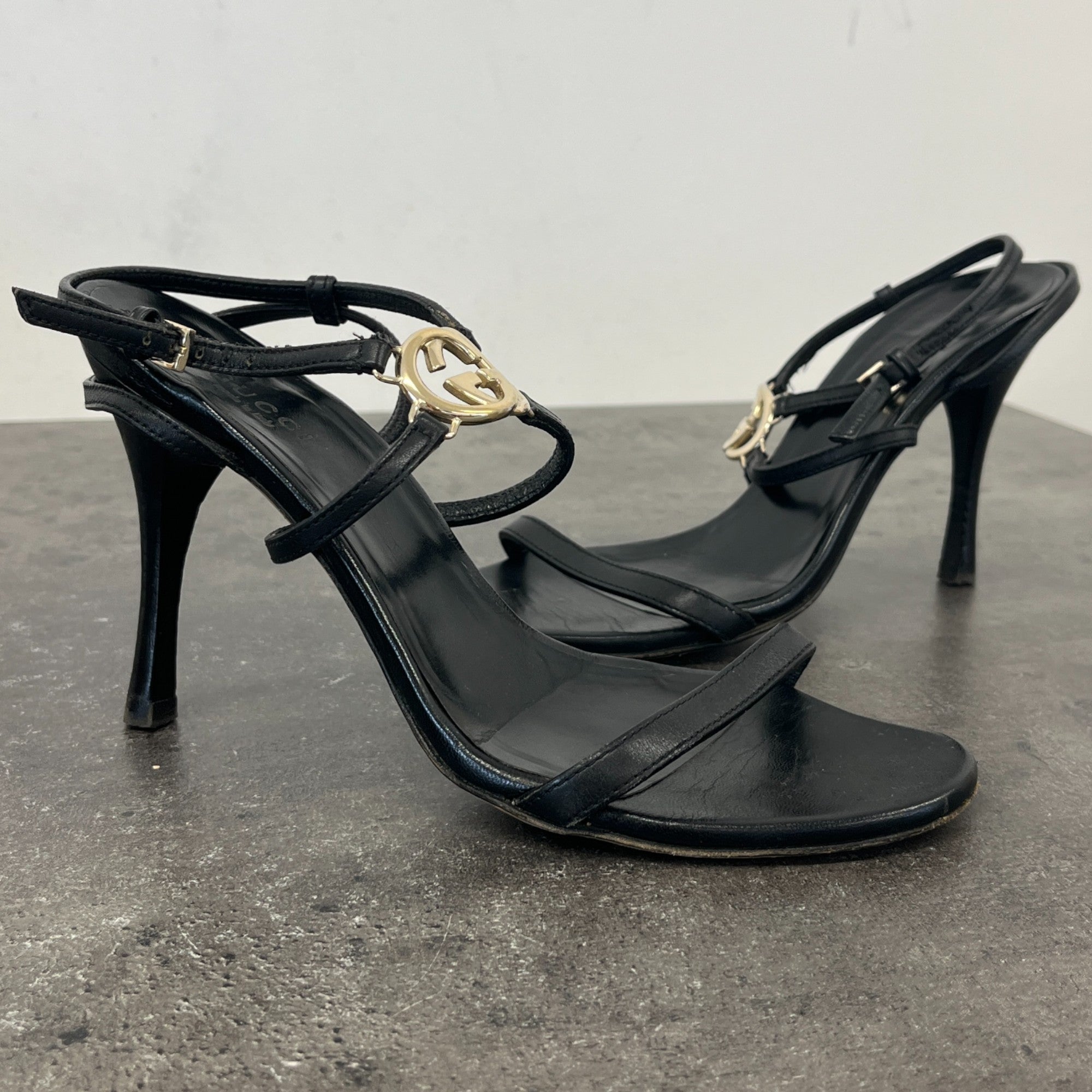 Women's Gg Ankle Strap Heels Black Size EU 36 / UK 3