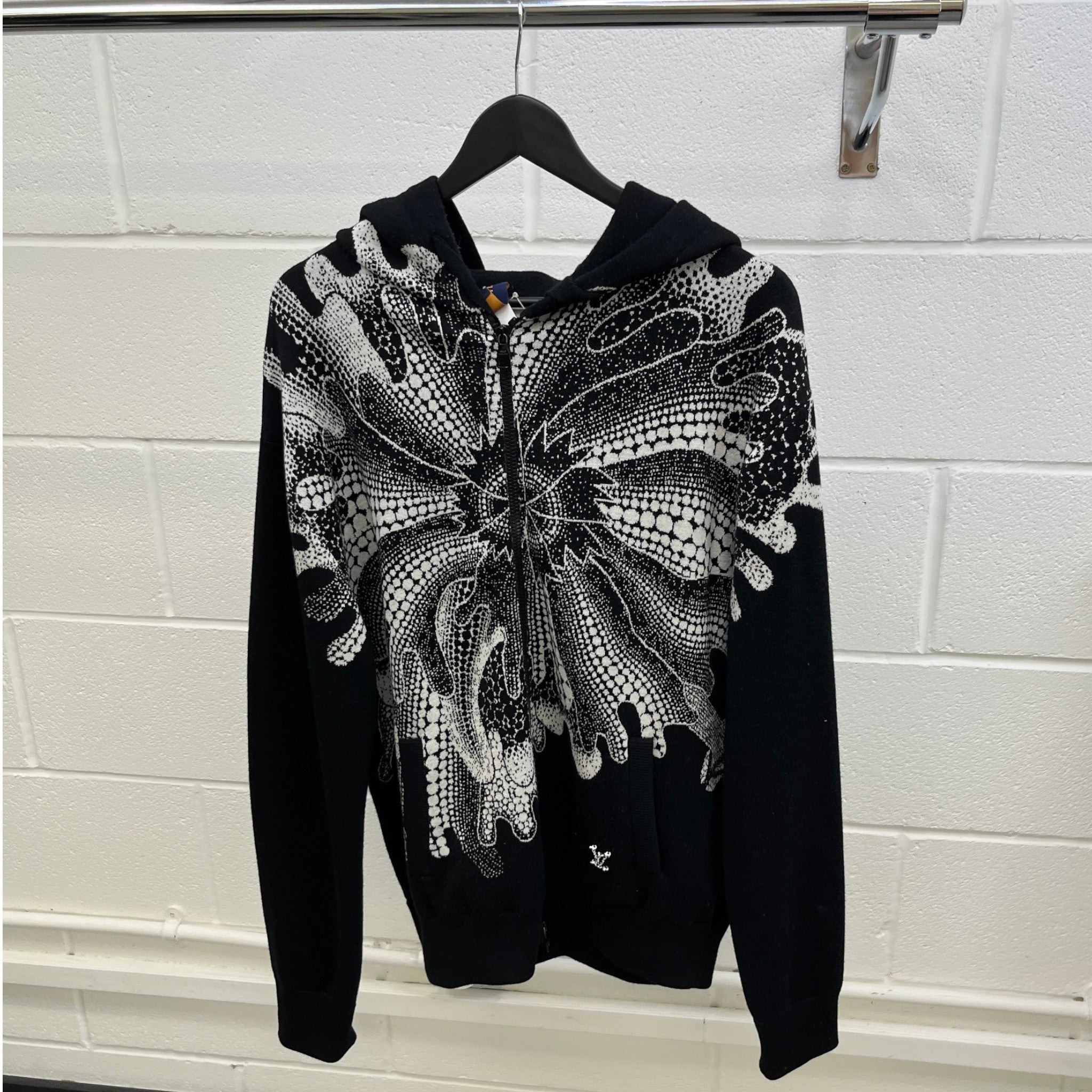 Men's X Yayoi Kusama Psychedelic Flower Zipped Cardigan Black Size M