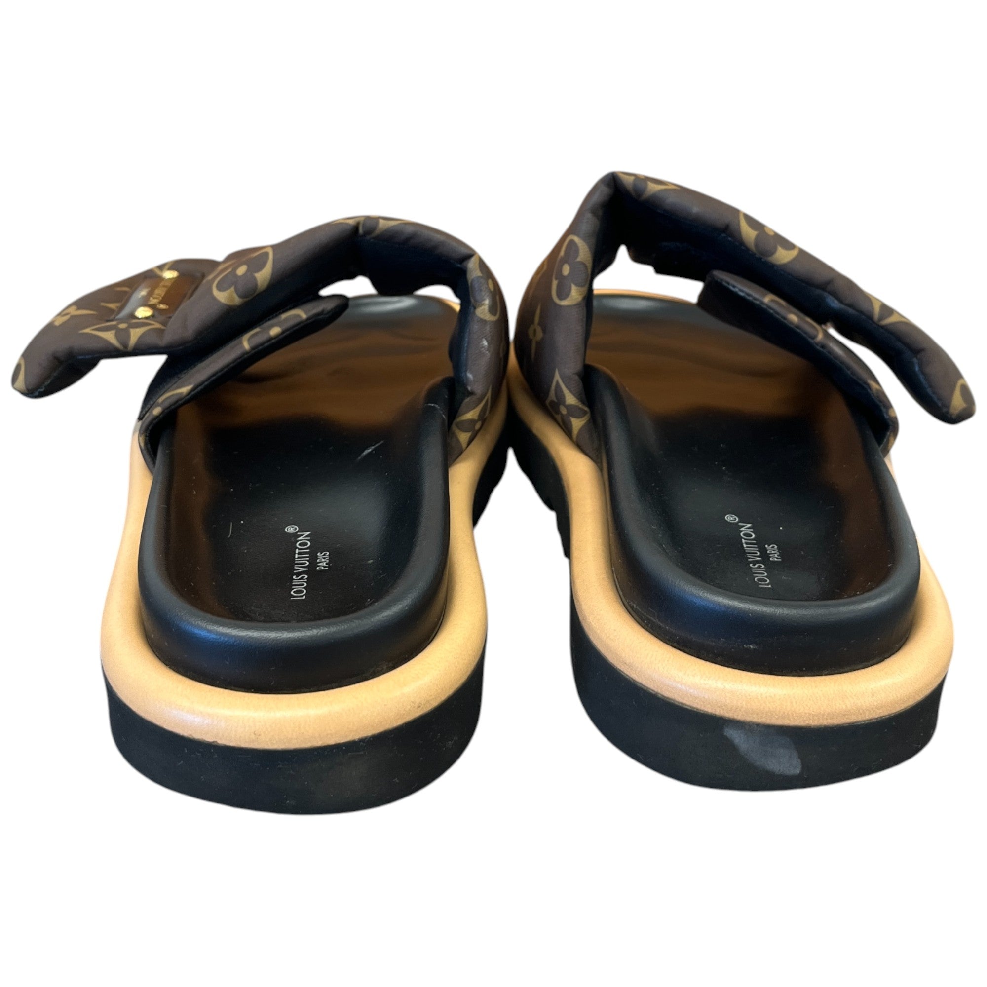 Women's Pool Pillow Flat Comfort Slides Brown Size EU 35 / UK 2