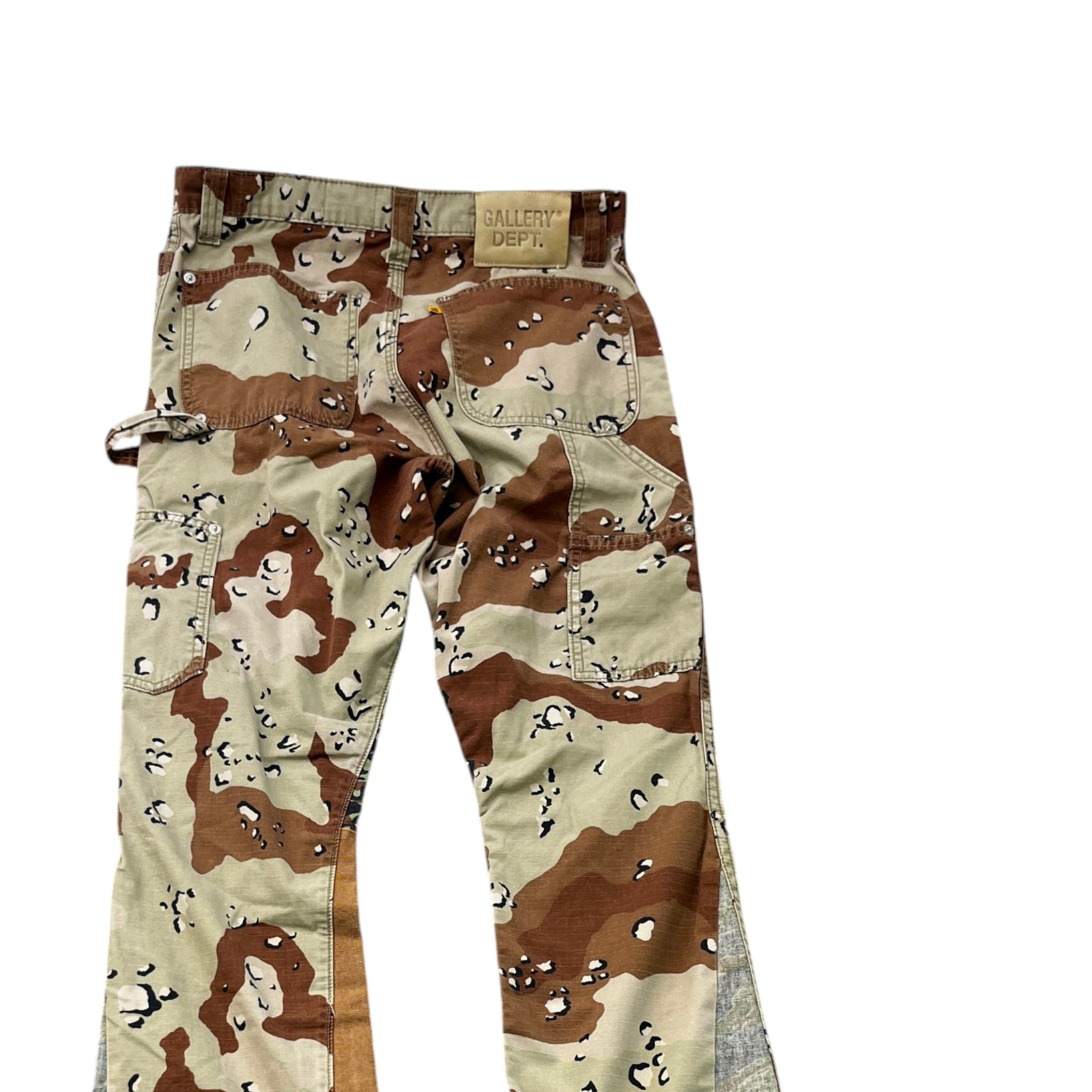Men's Carpenter Flare Trousers Brown Size Waist 30"
