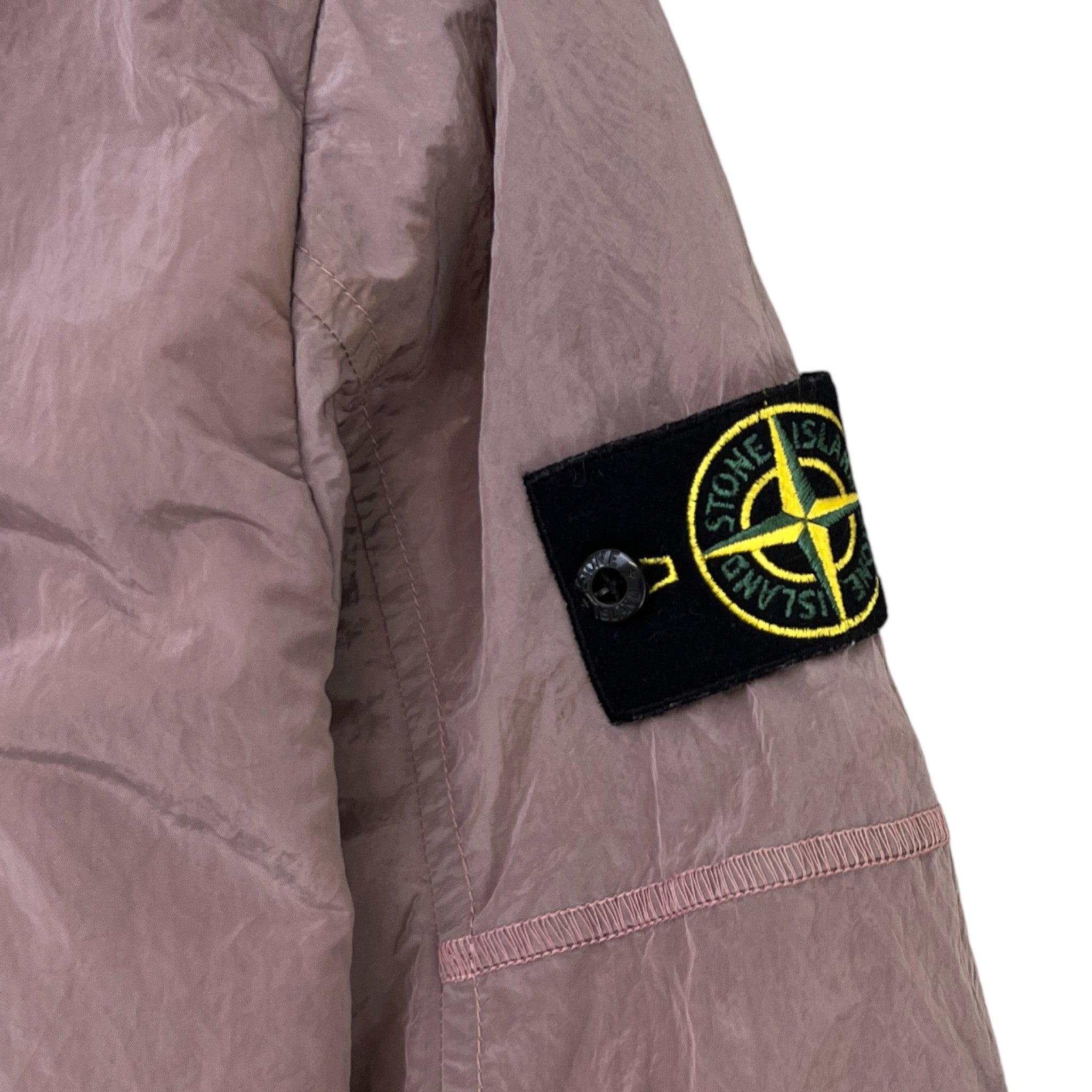 Men's Applique Nylon Metal OverShirt Pink Size S