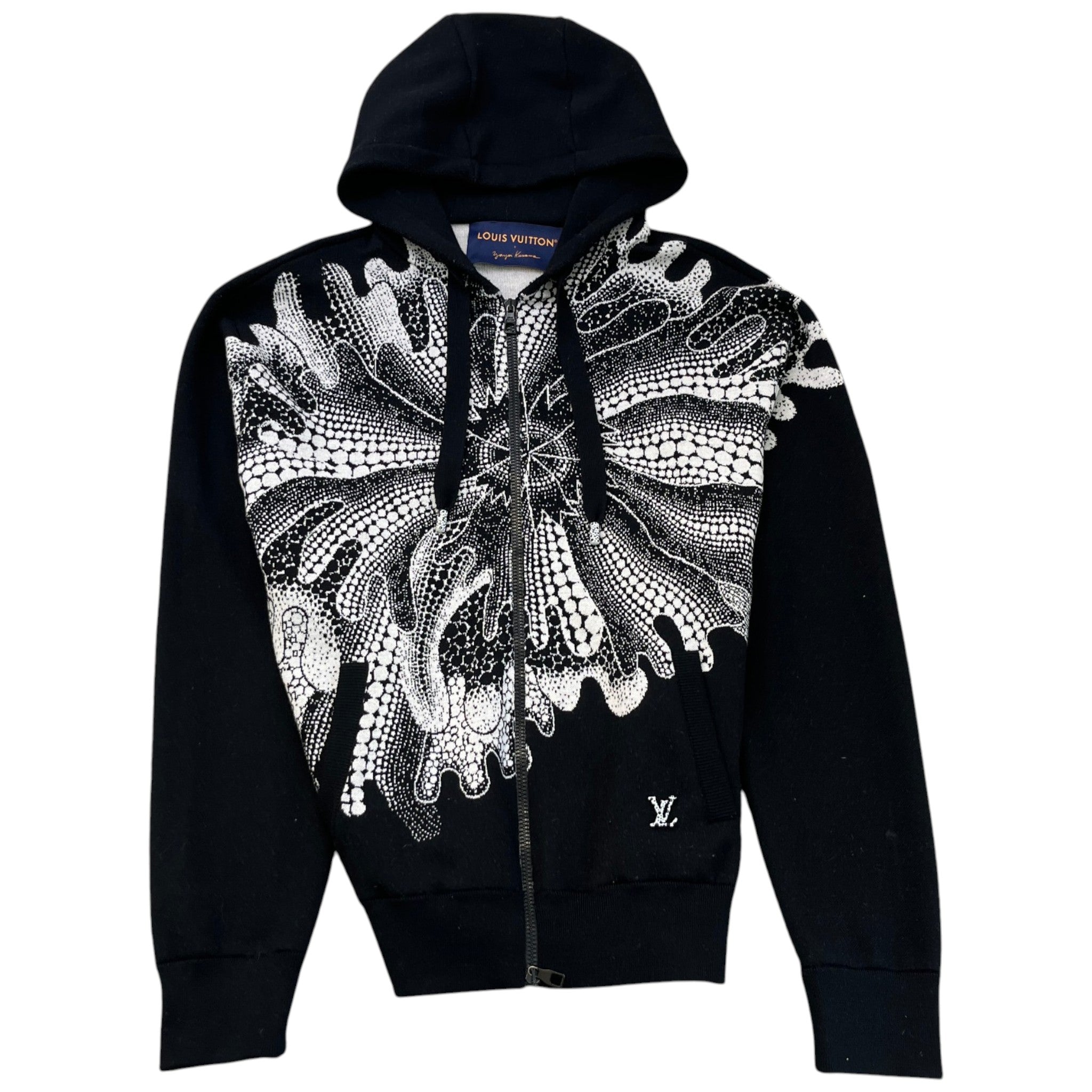 Men's X Yayoi Kusama Psychedelic Flower Zipped Cardigan Black Size M