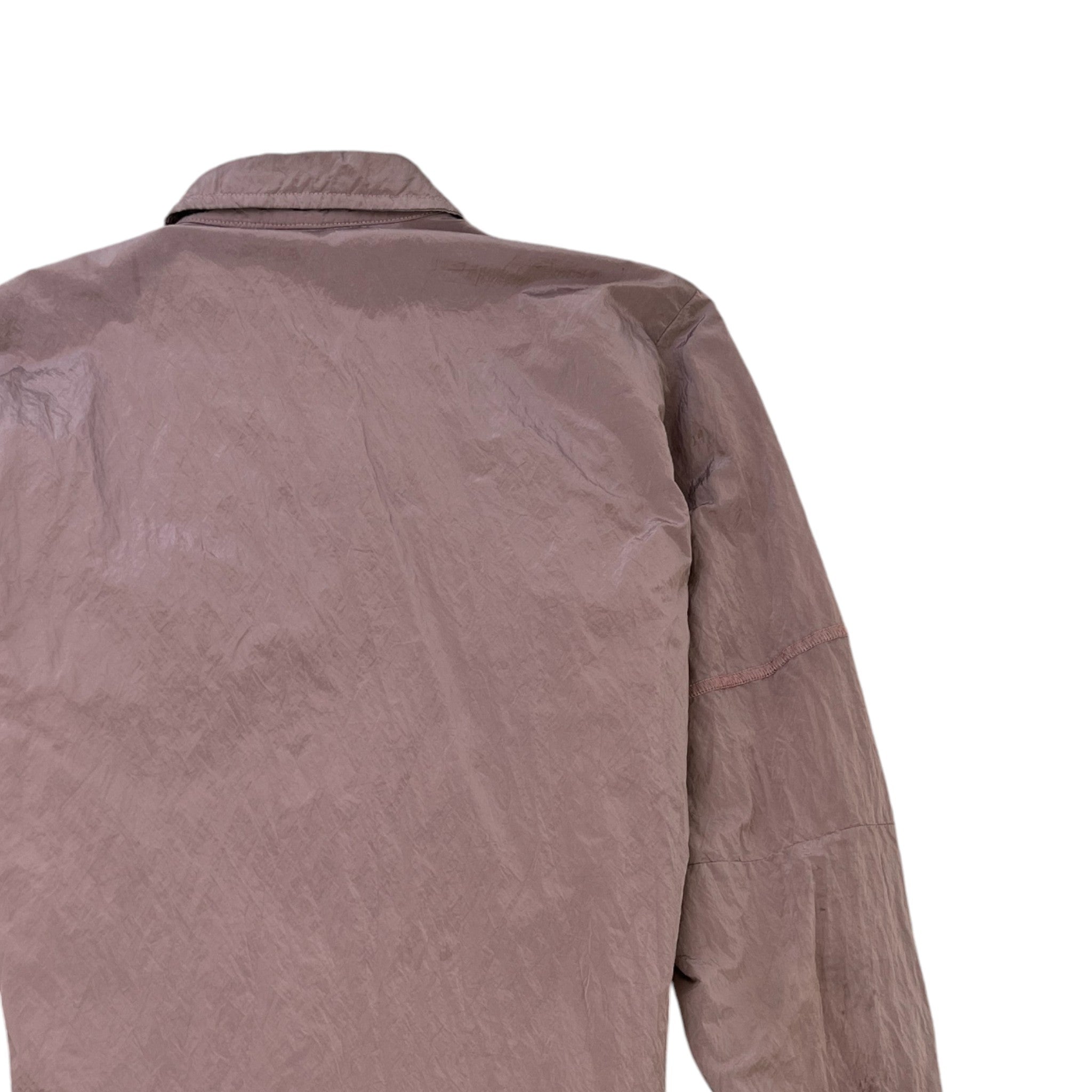 Men's Applique Nylon Metal OverShirt Pink Size S