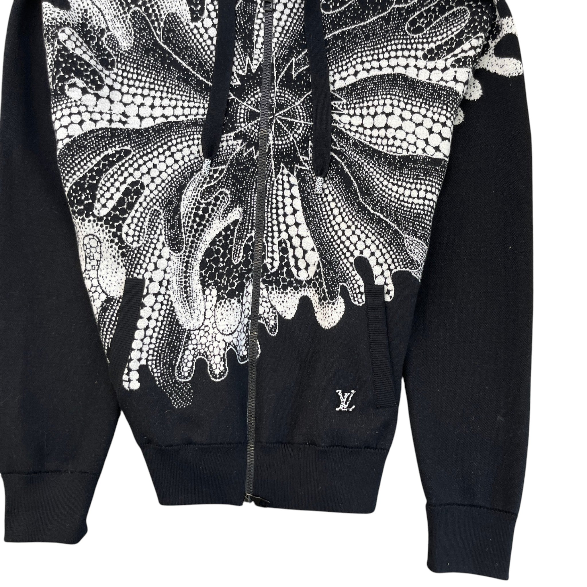 Men's X Yayoi Kusama Psychedelic Flower Zipped Cardigan Black Size M