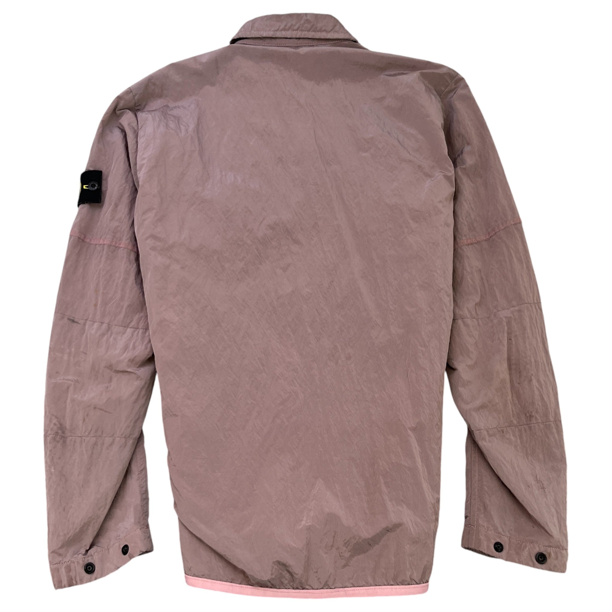 Men's Applique Nylon Metal OverShirt Pink Size S