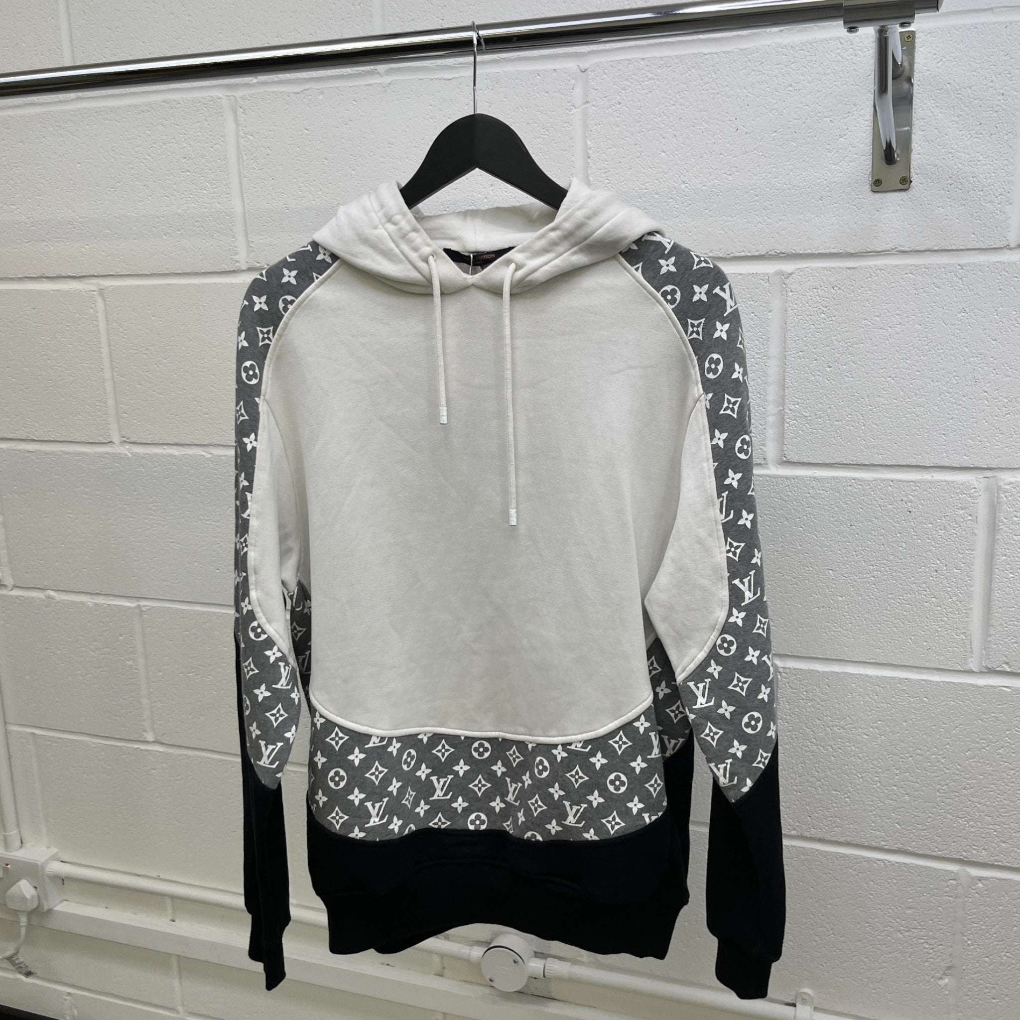 Men's Circle Monogram Hoodie White Size M