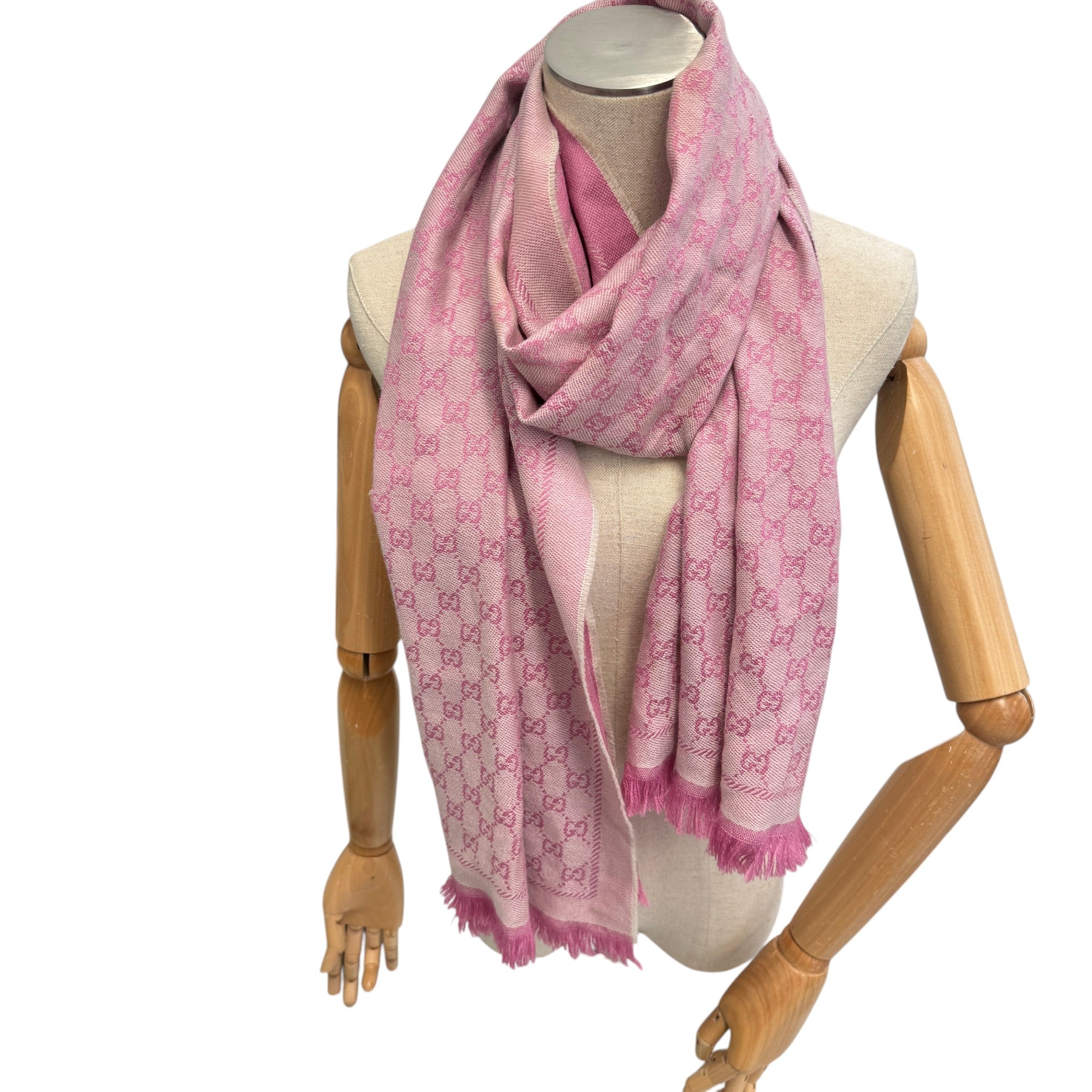 Women's Gg Jaquard Scarf Pink