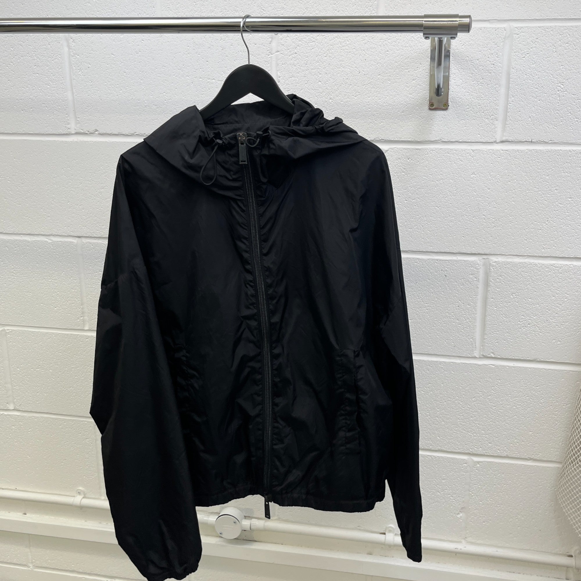 Men's Logo Print Windbreaker Black Size L