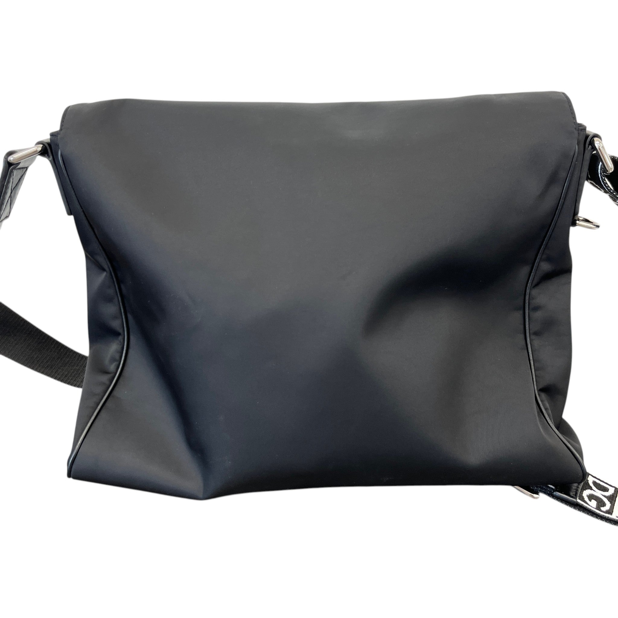 Men's Plaque Logo Messenger Bag Black
