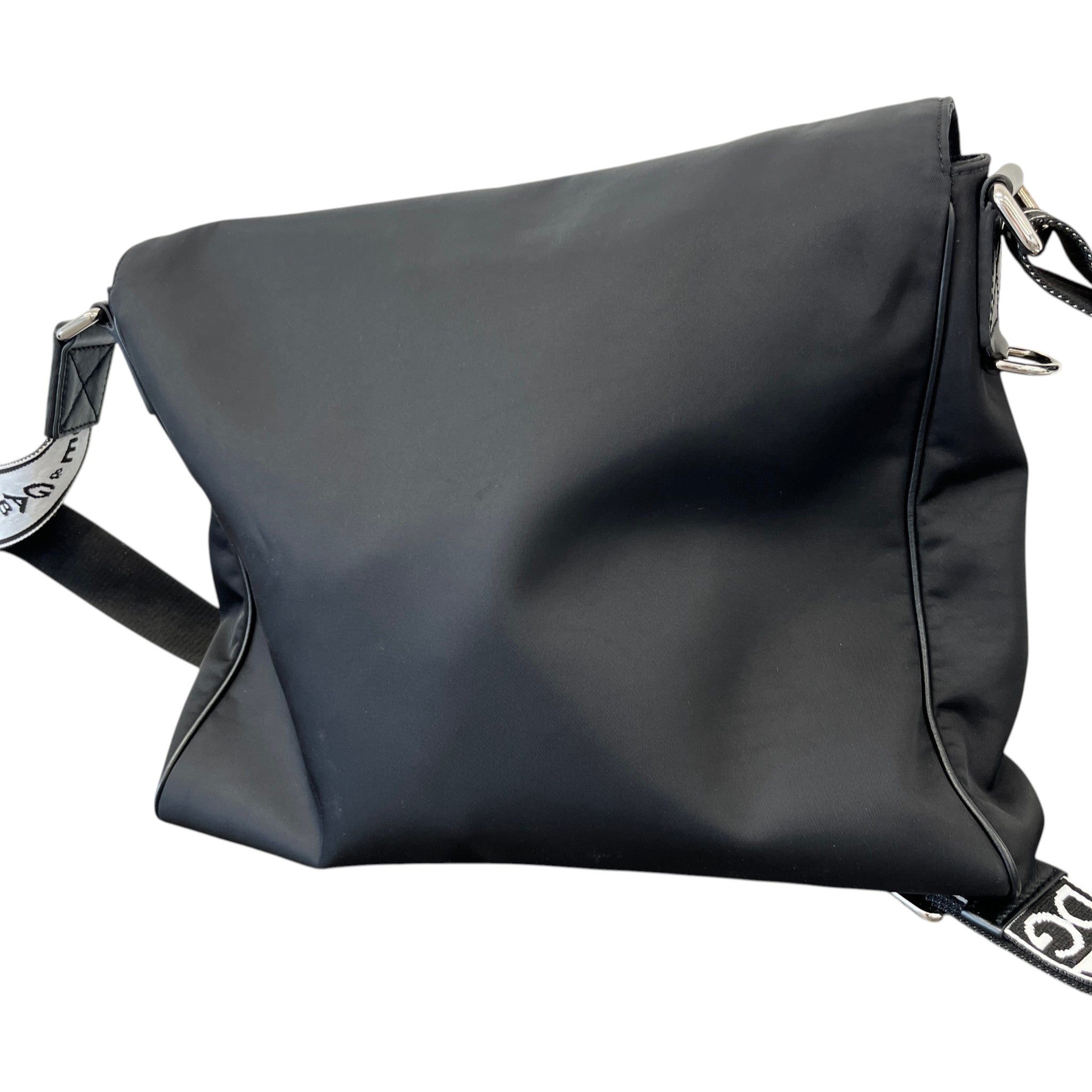 Men's Plaque Logo Messenger Bag Black