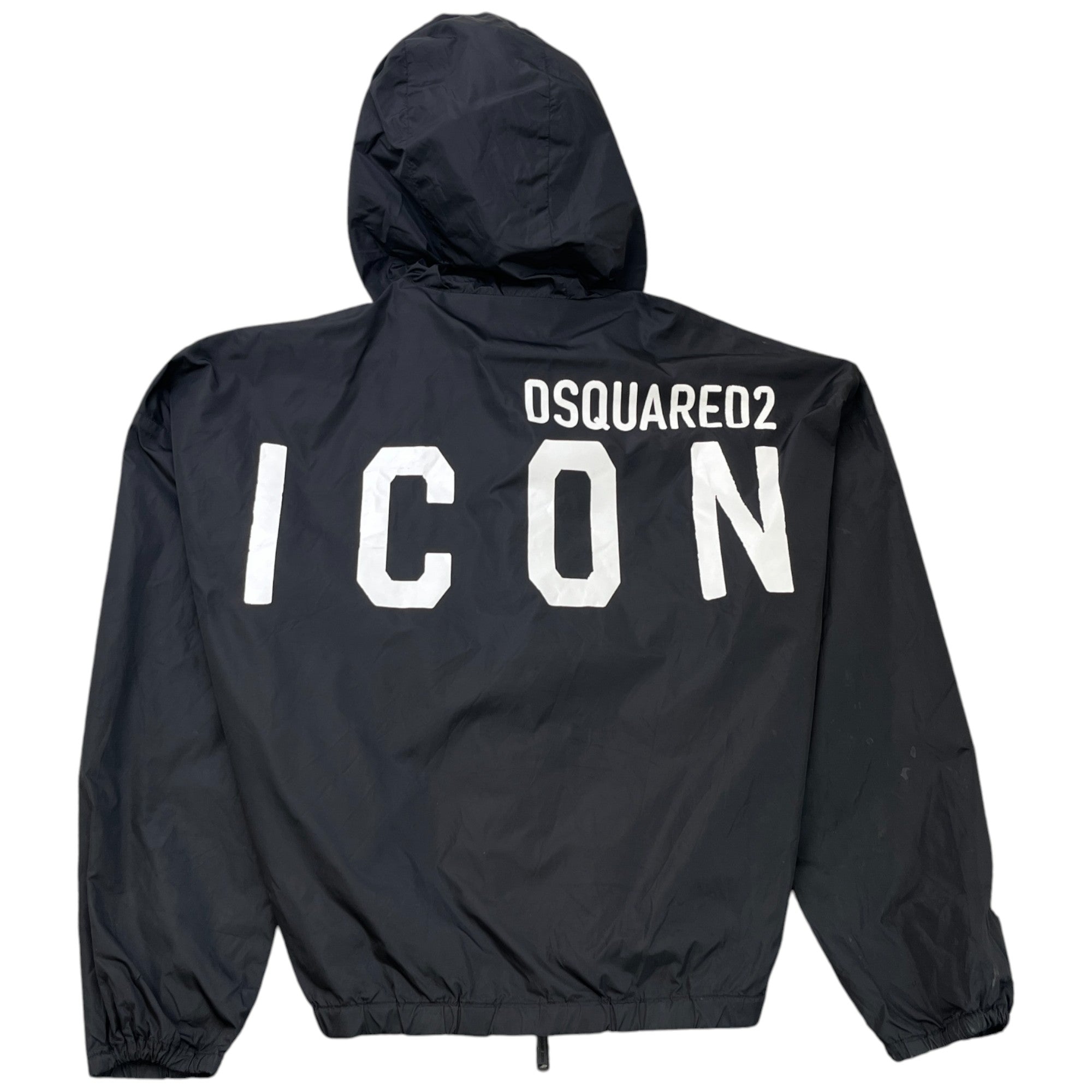 Men's Logo Print Windbreaker Black Size L