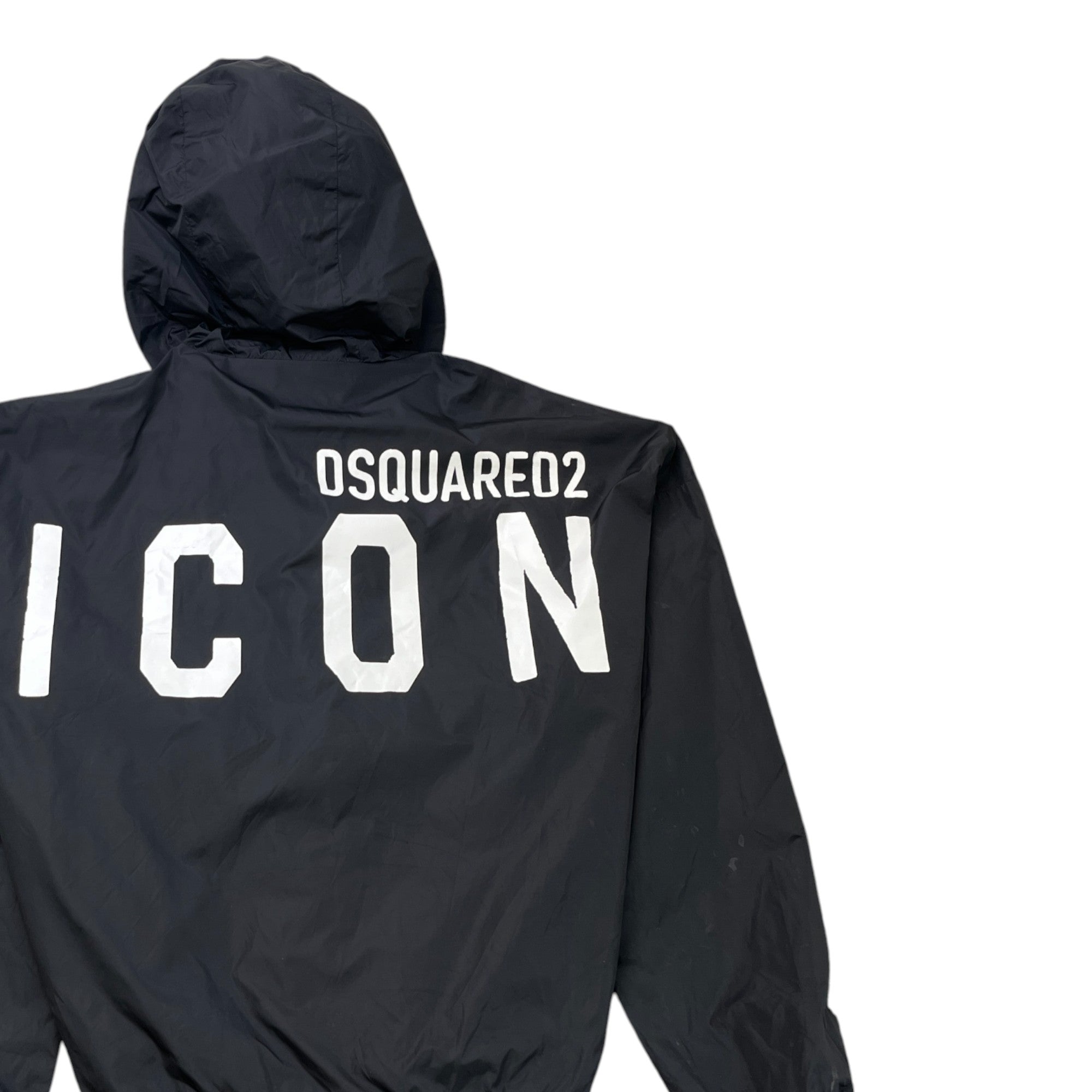 Men's Logo Print Windbreaker Black Size L