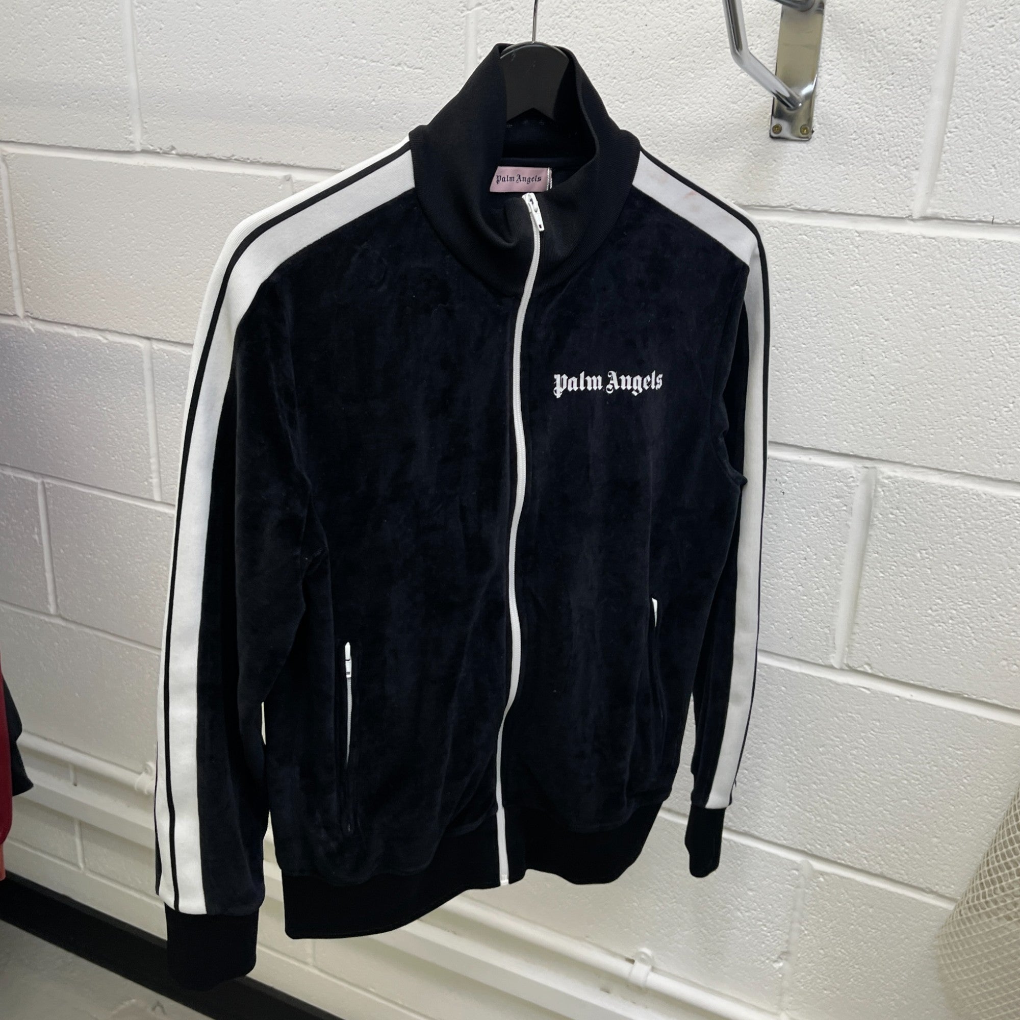 Men's Logo Print Track Jacket Black Size M