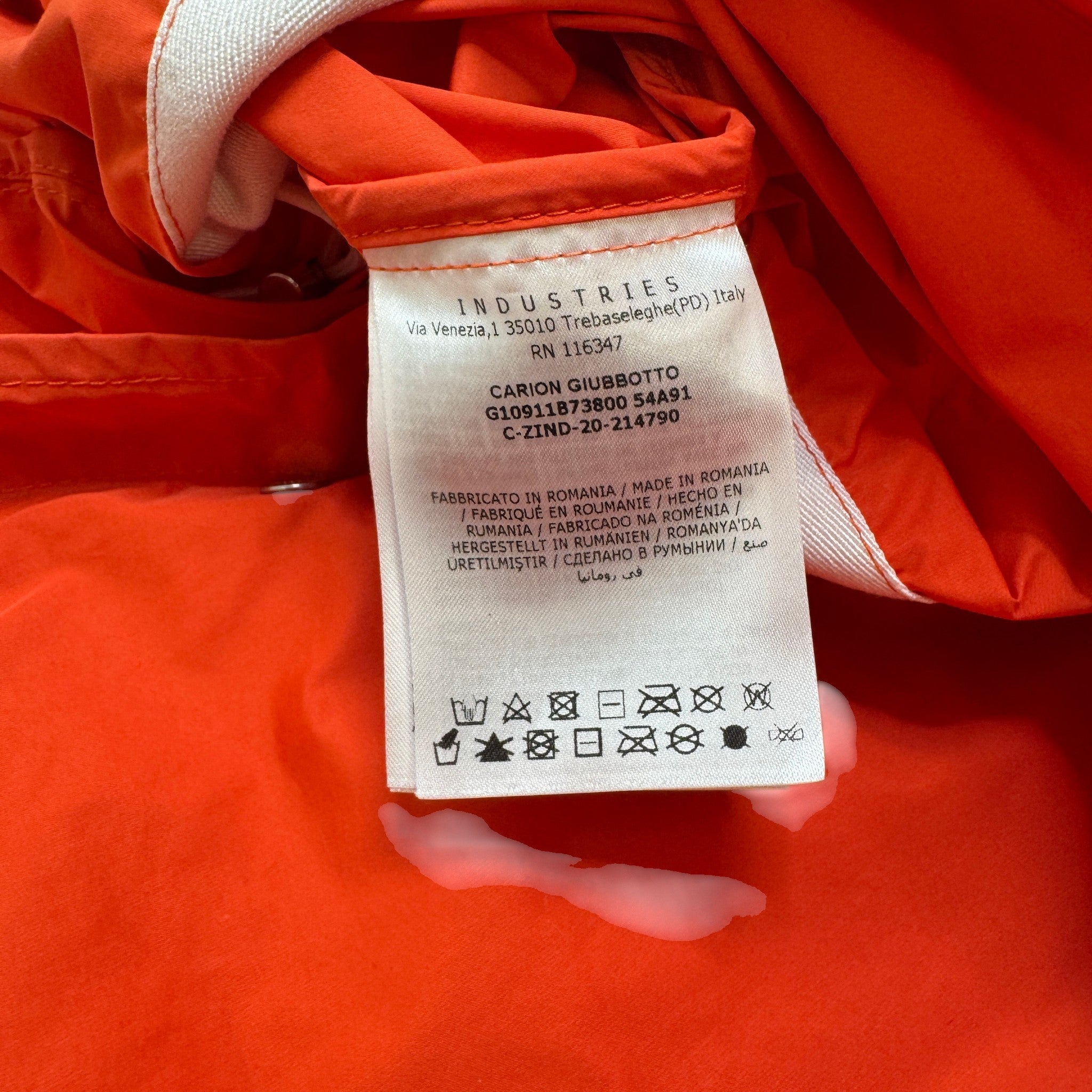Men's Carion Windbreaker Orange Size 2 / M