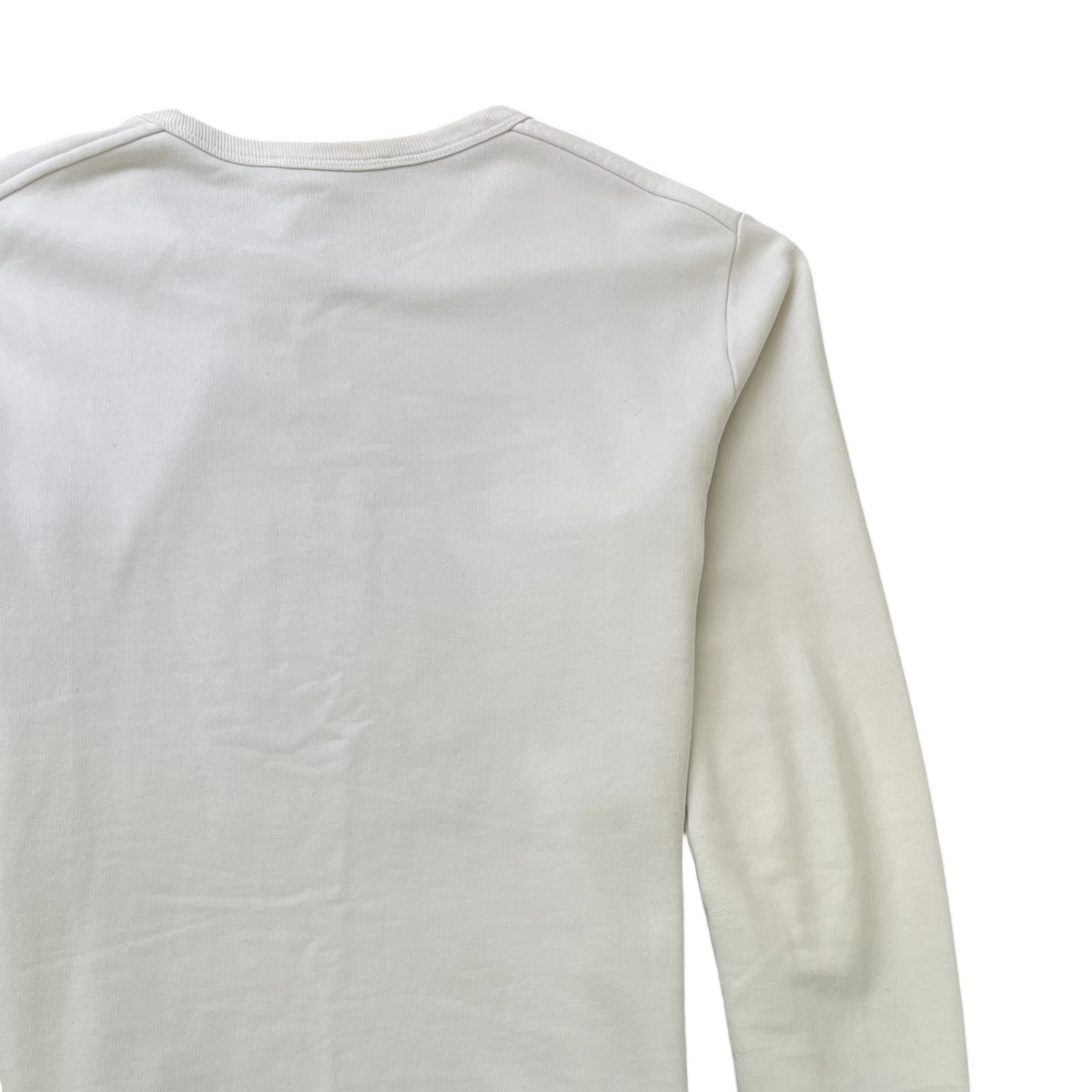 Men's Embroidered Anchor Long Sleeve T-Shirt White Size L