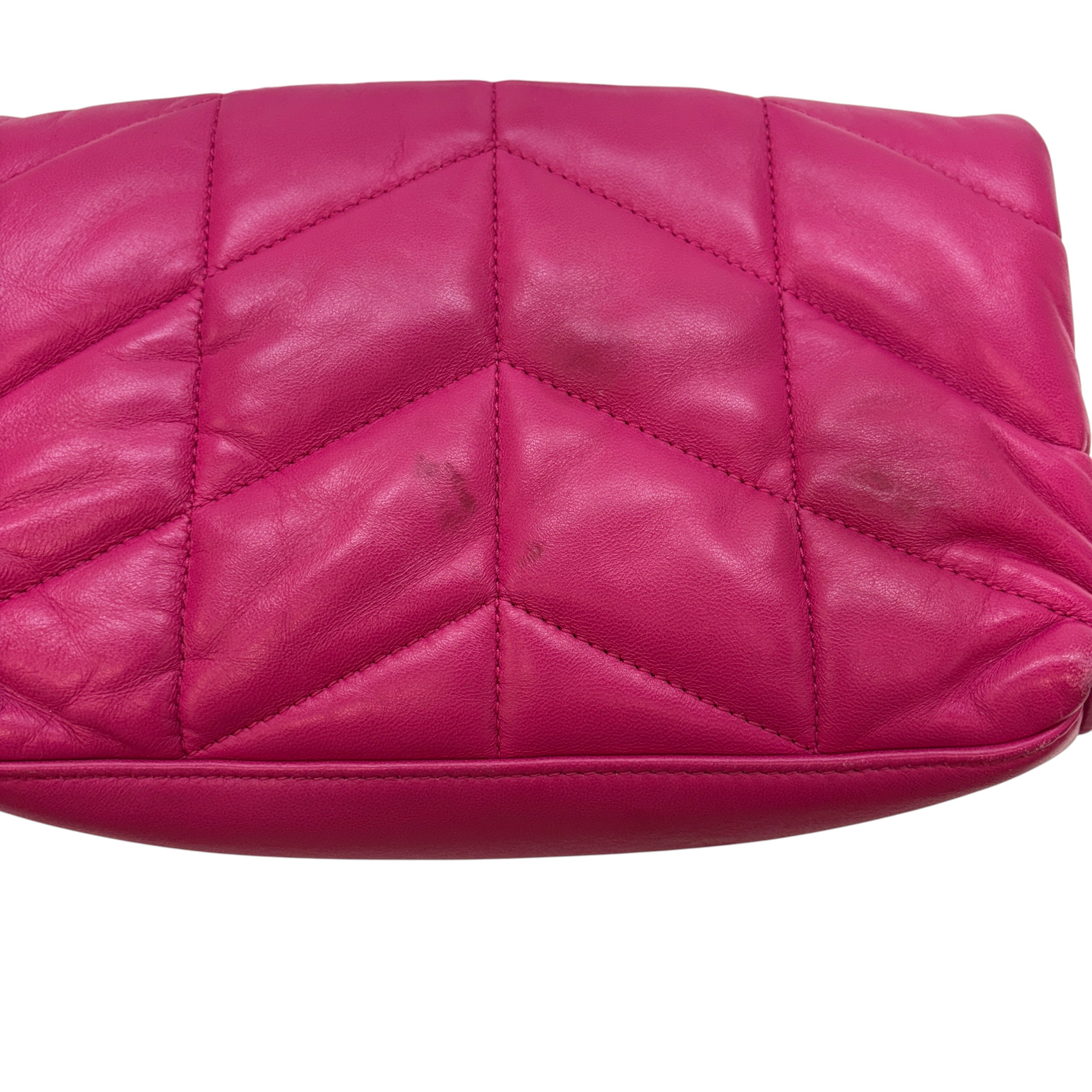 Women's Puffer Mini Leather Shoulder Bag Pink