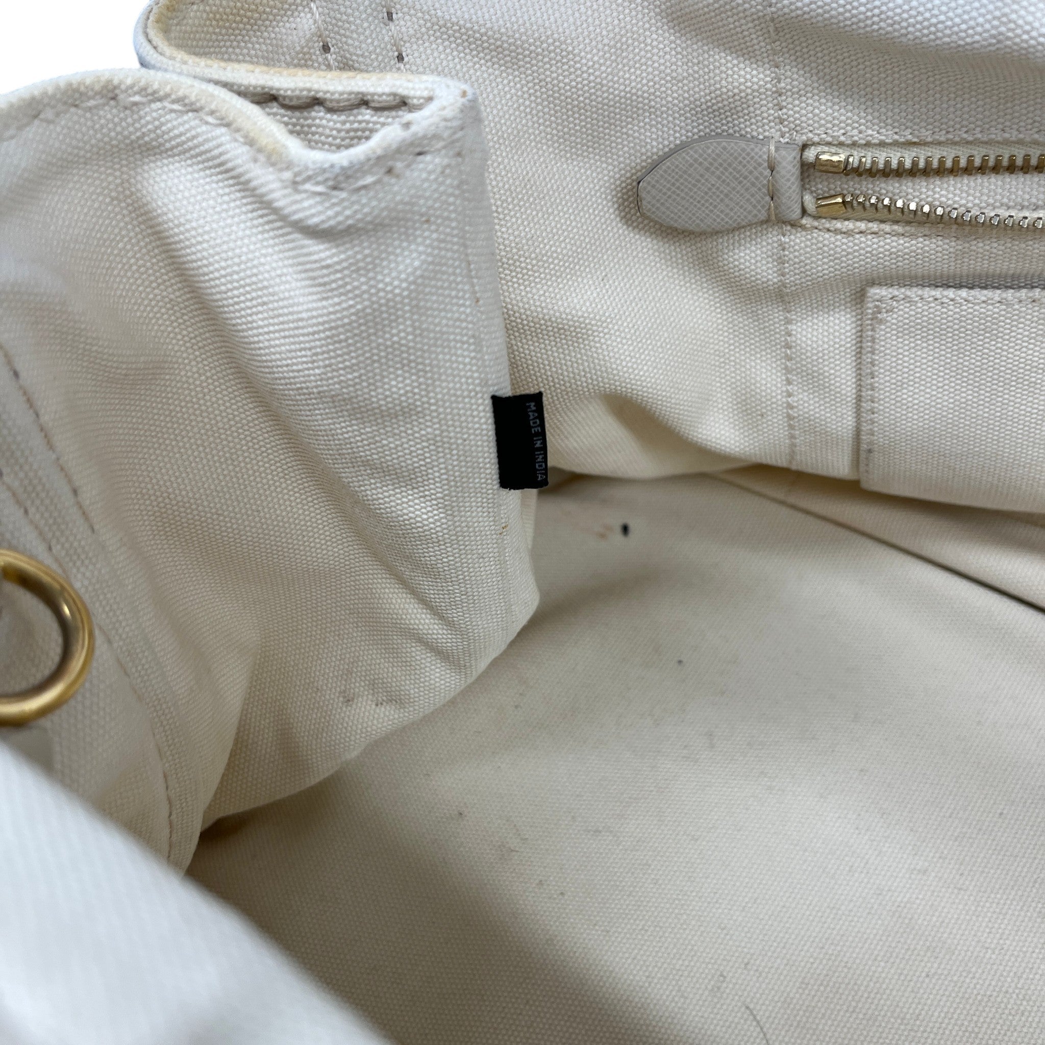 Women's Canvas Tote Handbag Cream