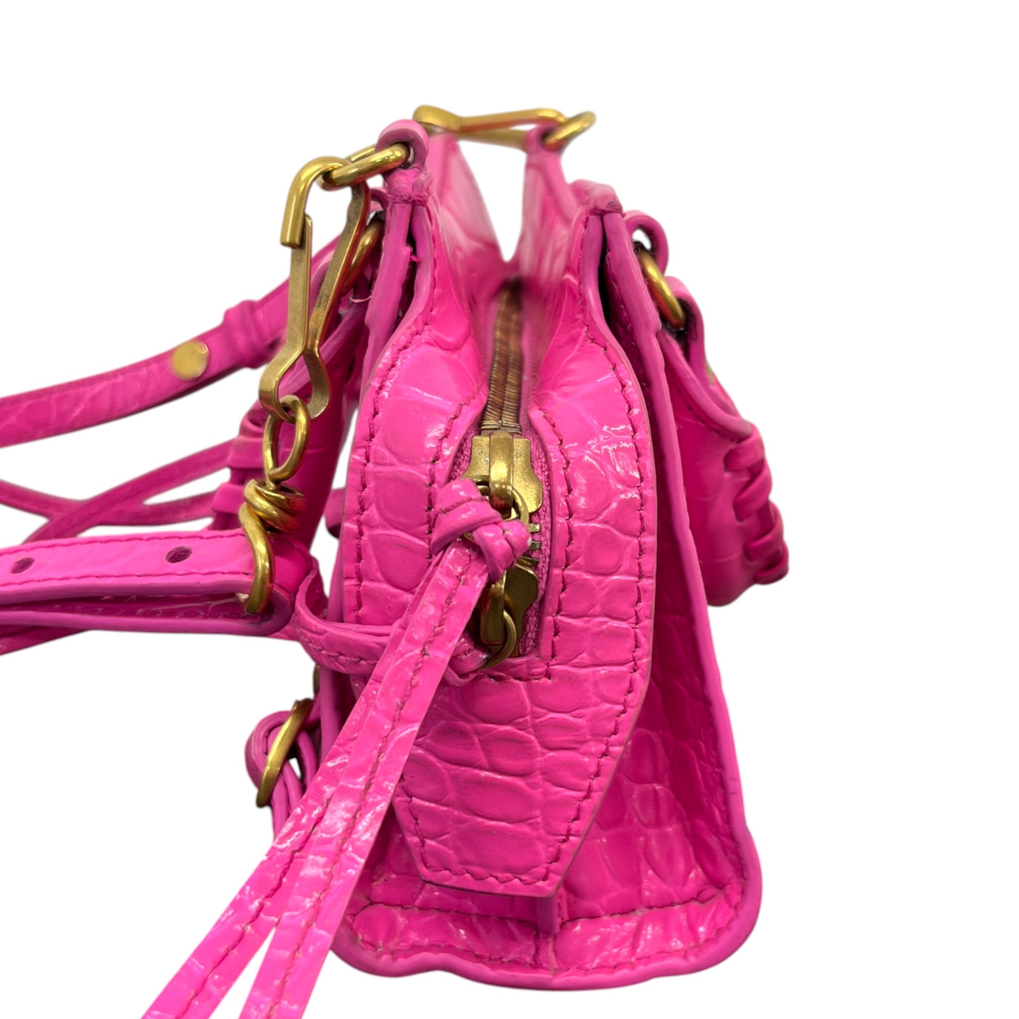 Women's Le City Nano Croc-Embossed Bag Pink