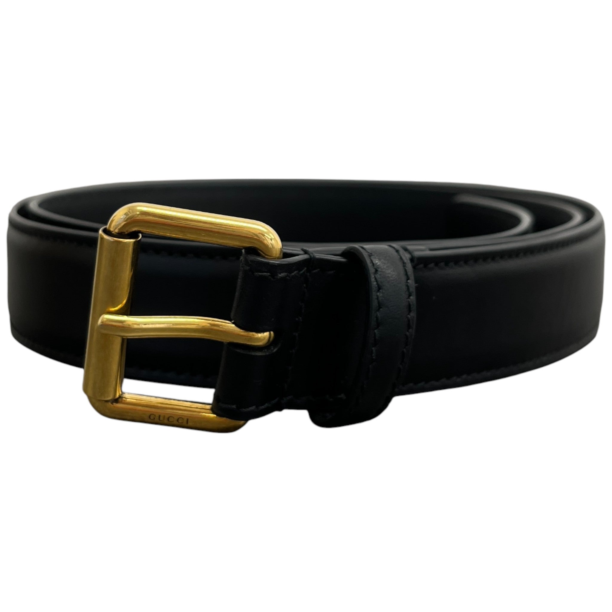 Men's Square Buckle Belt Black Size Waist 40"