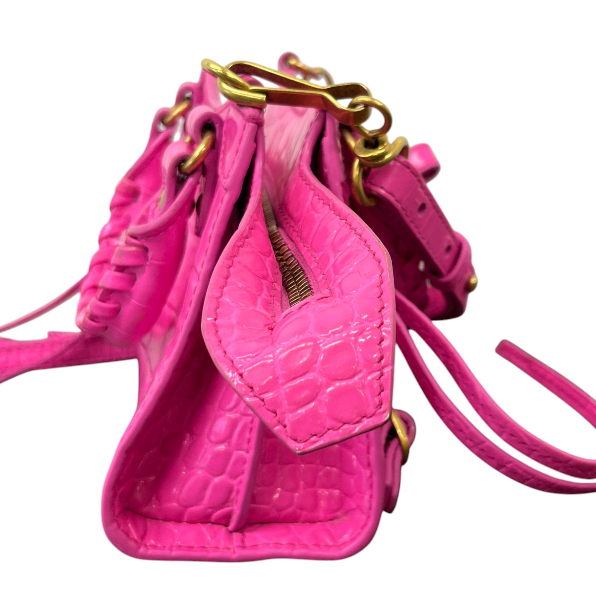 Women's Le City Nano Croc-Embossed Bag Pink