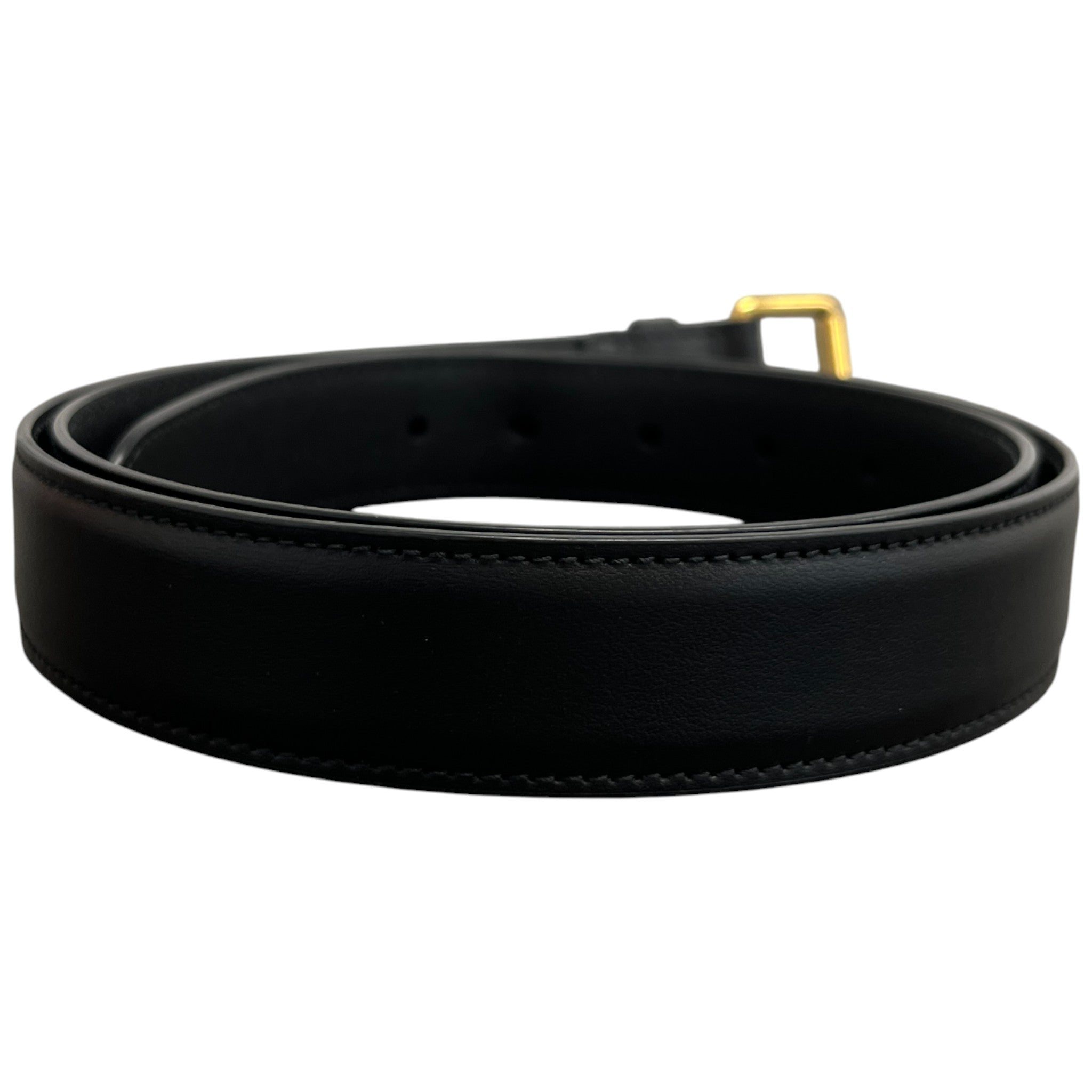 Men's Square Buckle Belt Black Size Waist 40"