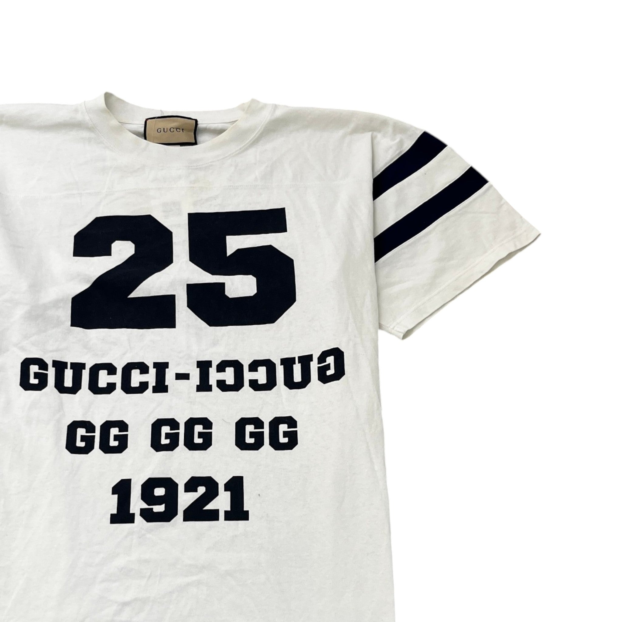 Men's Ss21 Alphabet Pattern Football Style T-Shirt White Size M